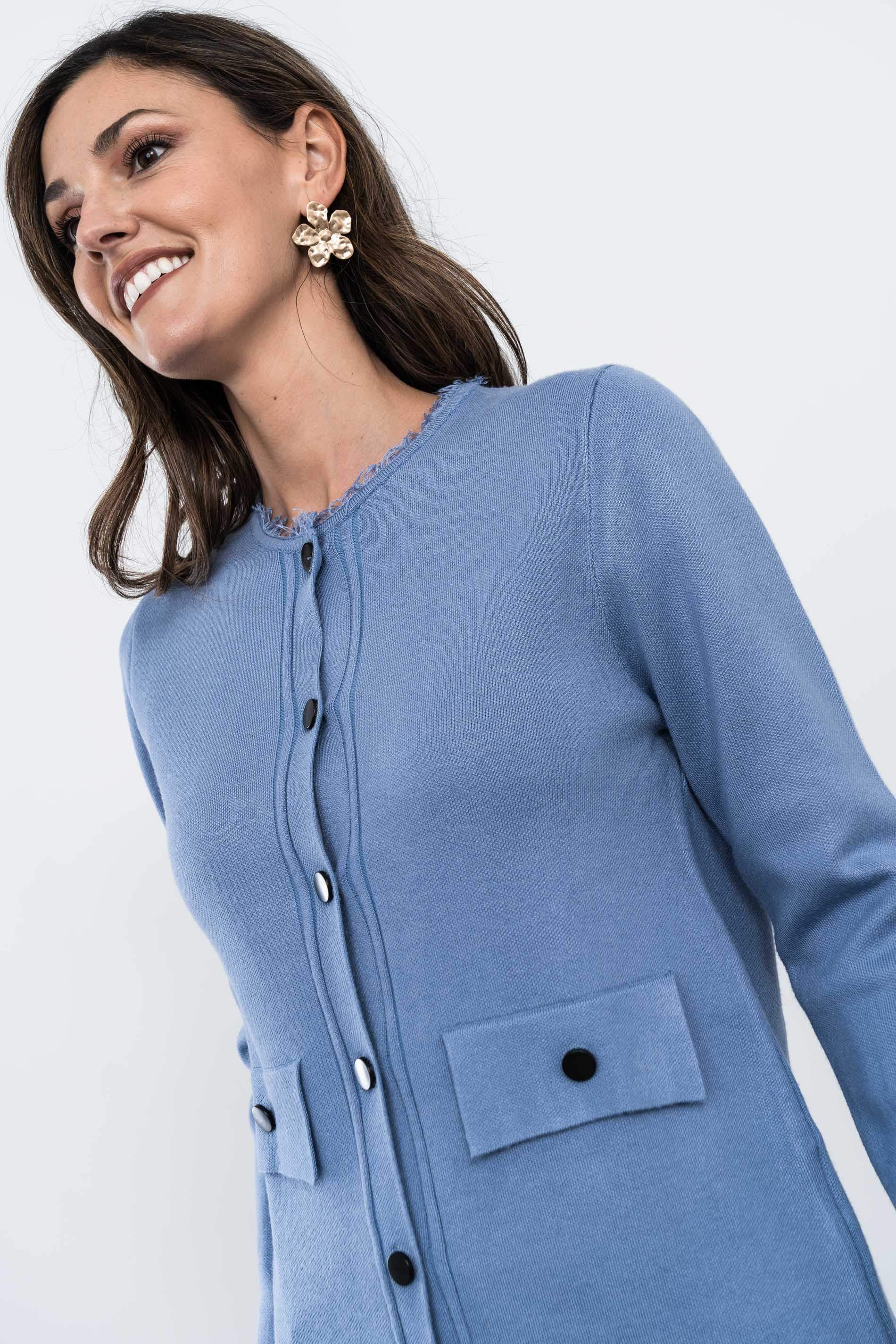 CHAQUETA DESFLECADA CELESTE