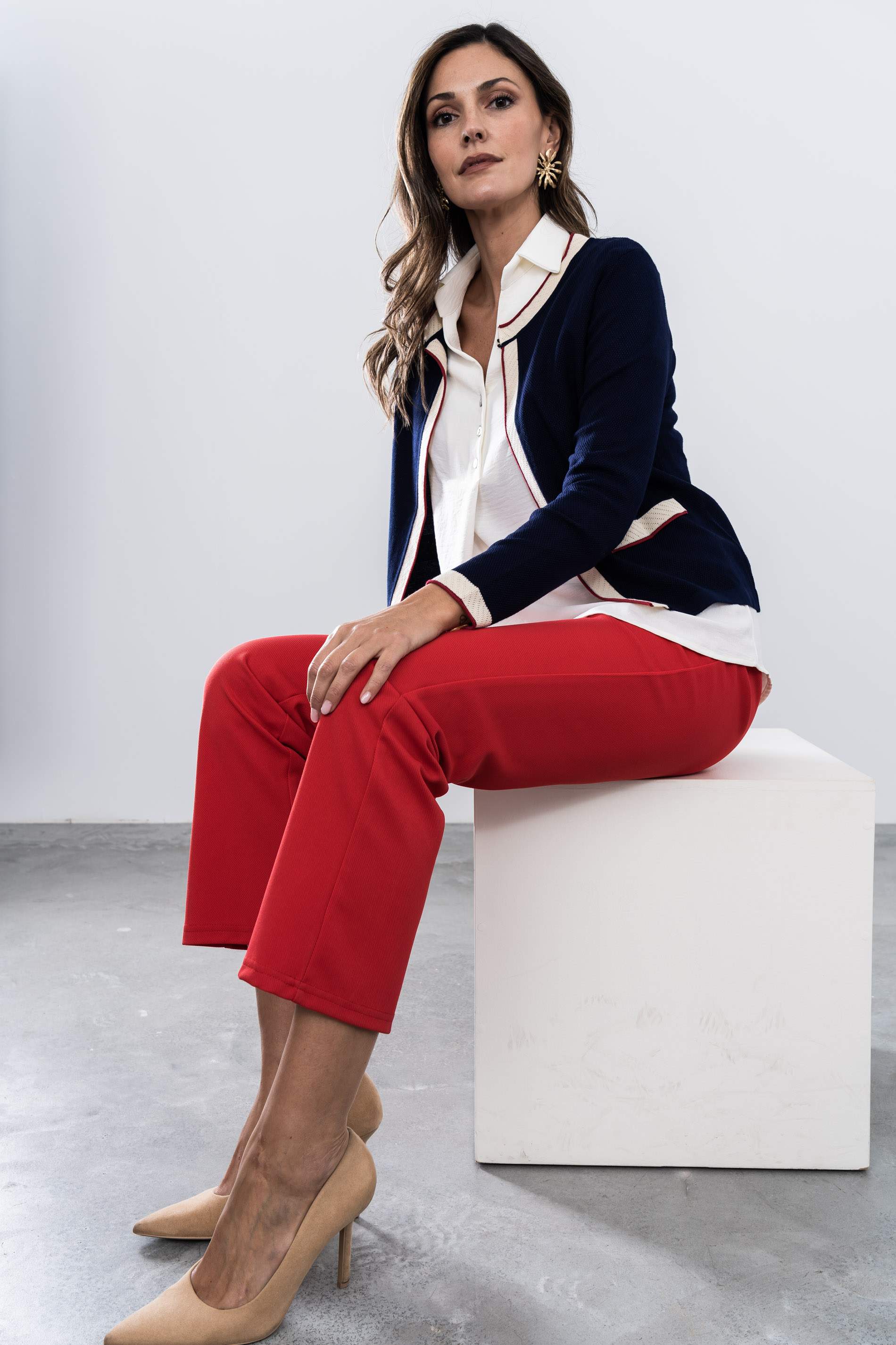 CHAQUETA VIVOS COMBINADOS MARINO