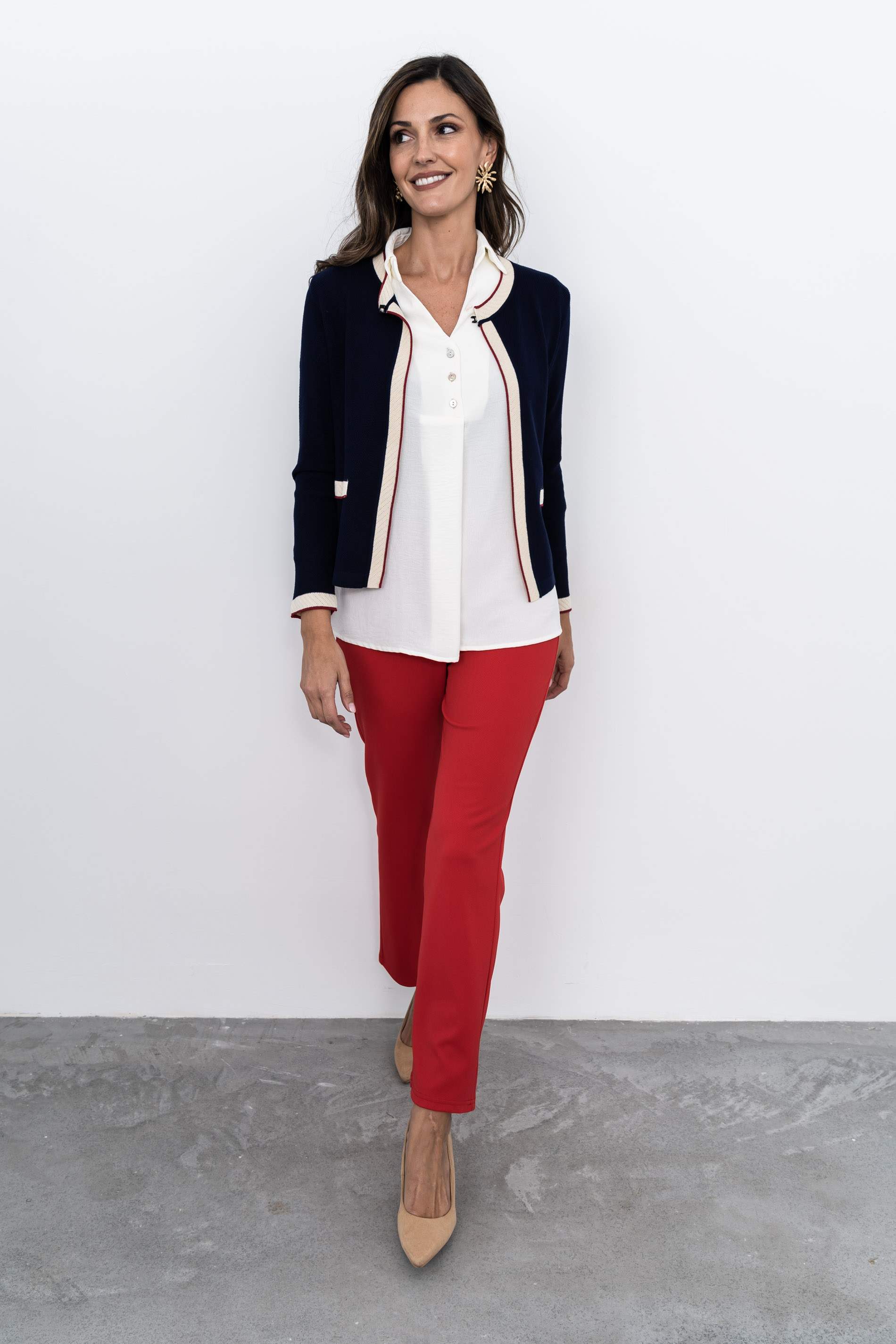 CHAQUETA VIVOS COMBINADOS MARINO