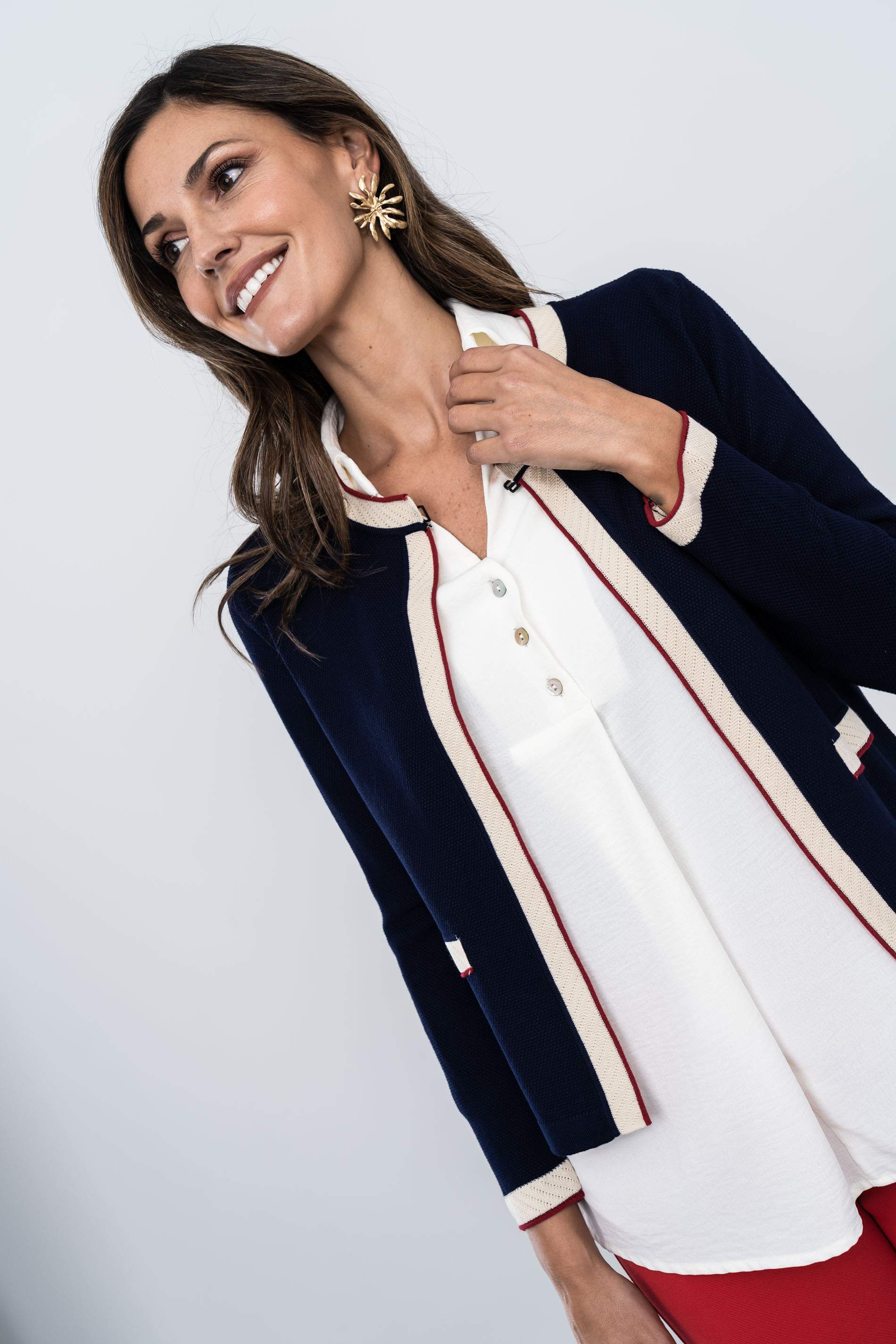 CHAQUETA VIVOS COMBINADOS MARINO