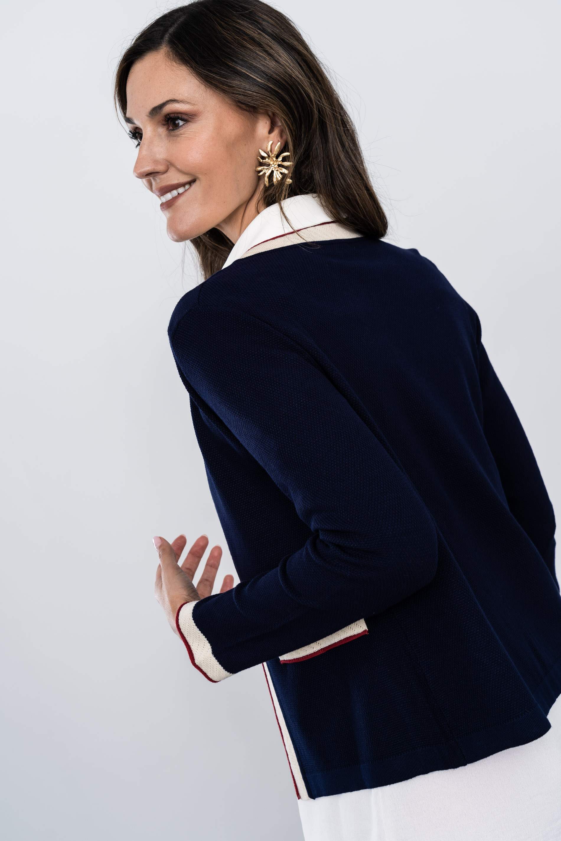 CHAQUETA VIVOS COMBINADOS MARINO