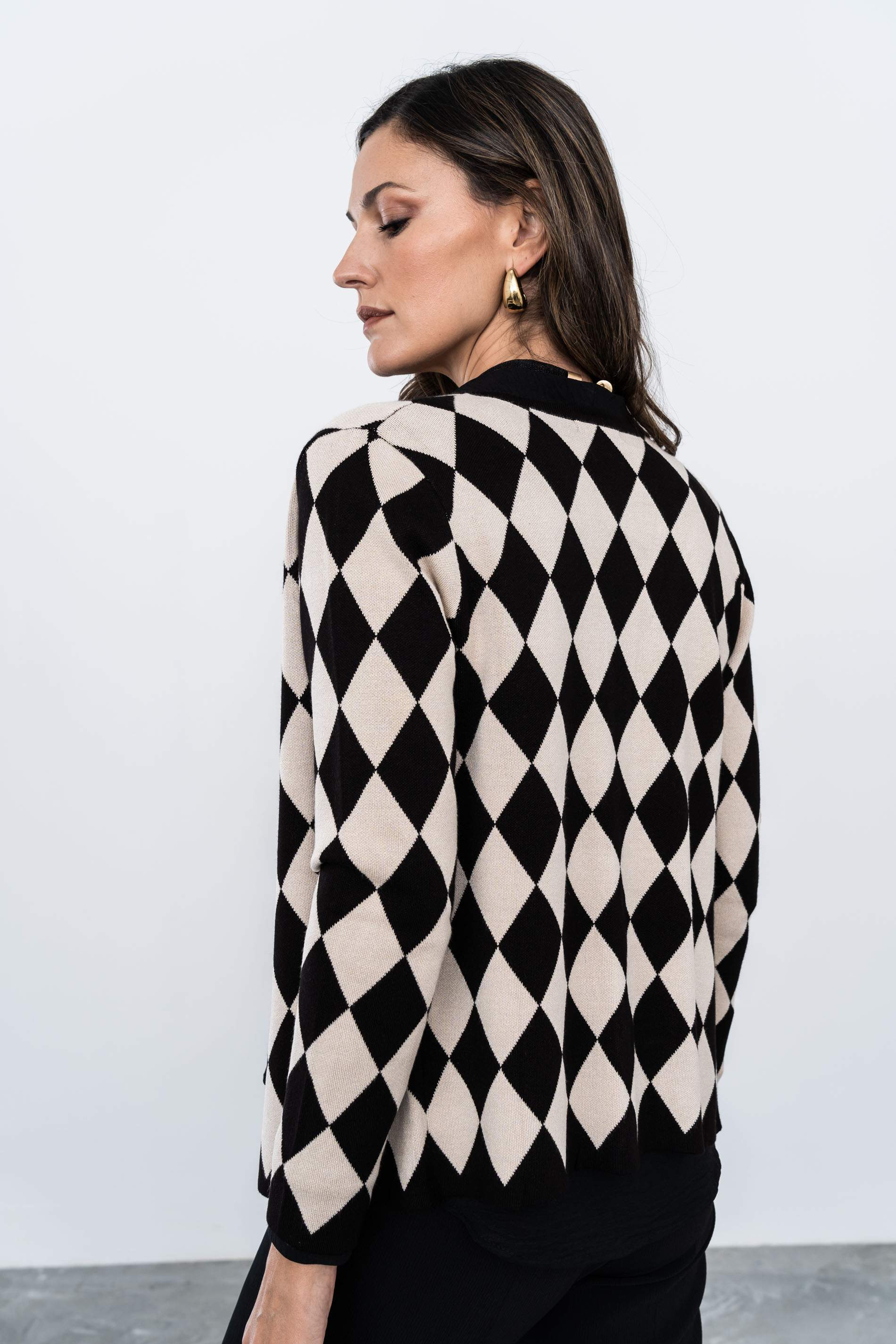 CHAQUETA TODO ROMBOS NEGRO