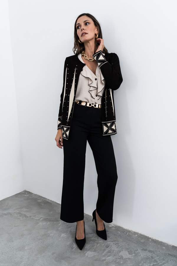 CHAQUETA DIBUJO CENEFA NEGRO