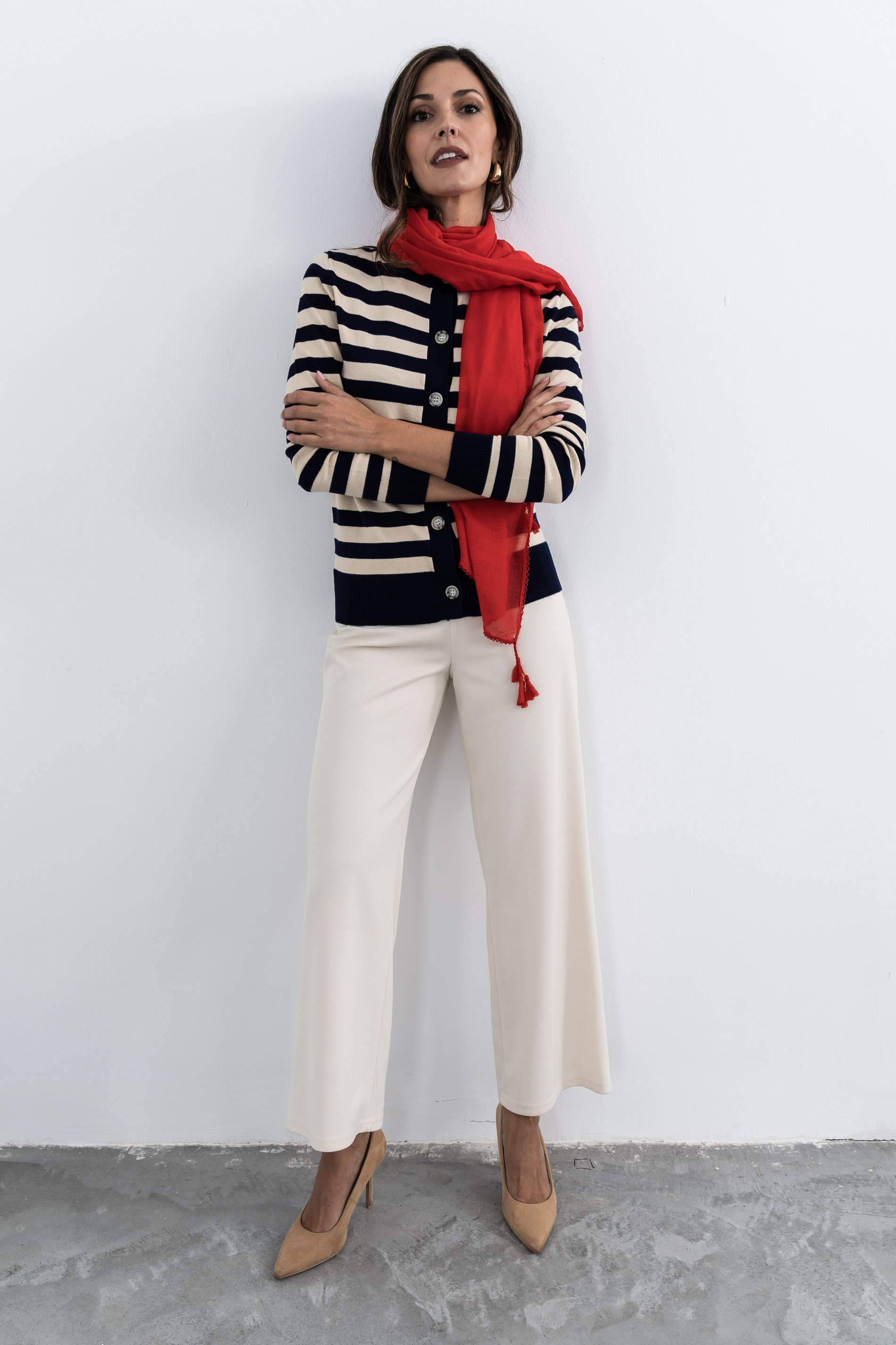 CHAQUETA RAYAS COMBINADA MARINO