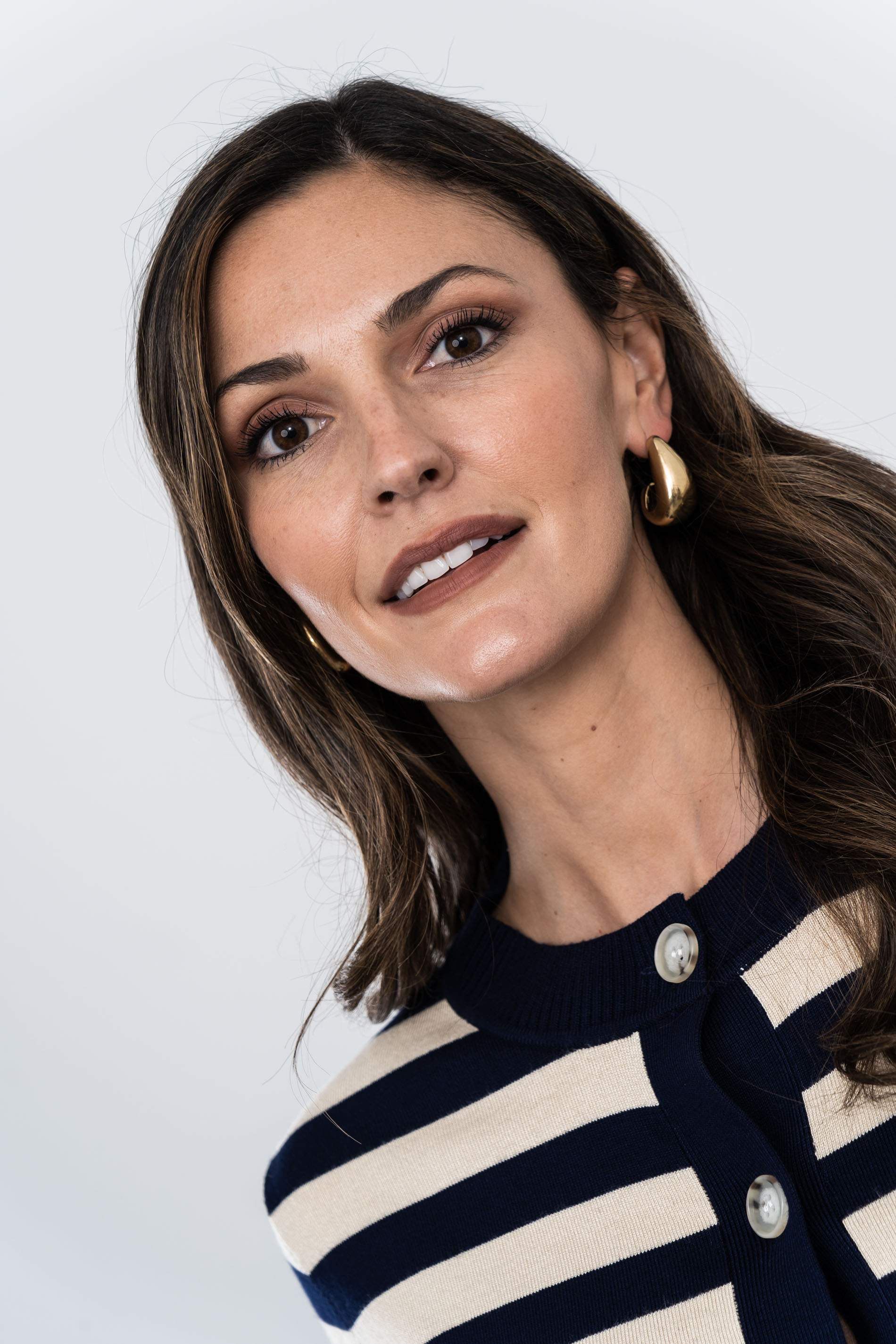 CHAQUETA RAYAS COMBINADA MARINO