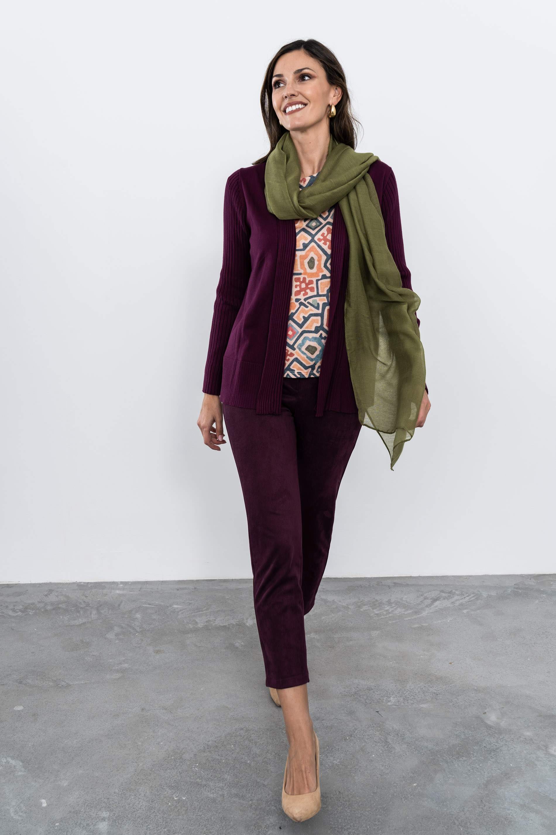 CHAQUETA CANALÉ COMBINADO BERENJENA