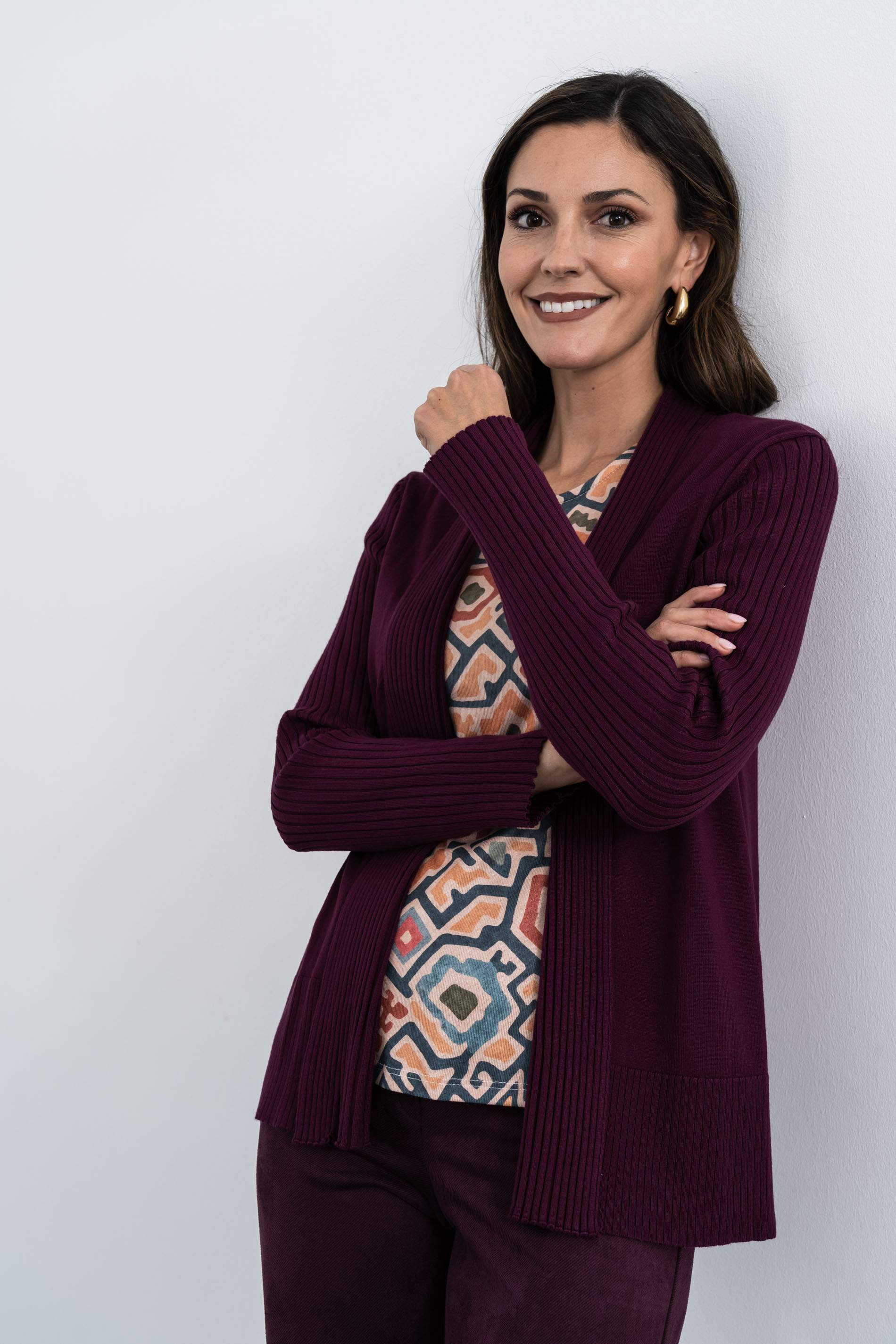 CHAQUETA CANALÉ COMBINADO BERENJENA