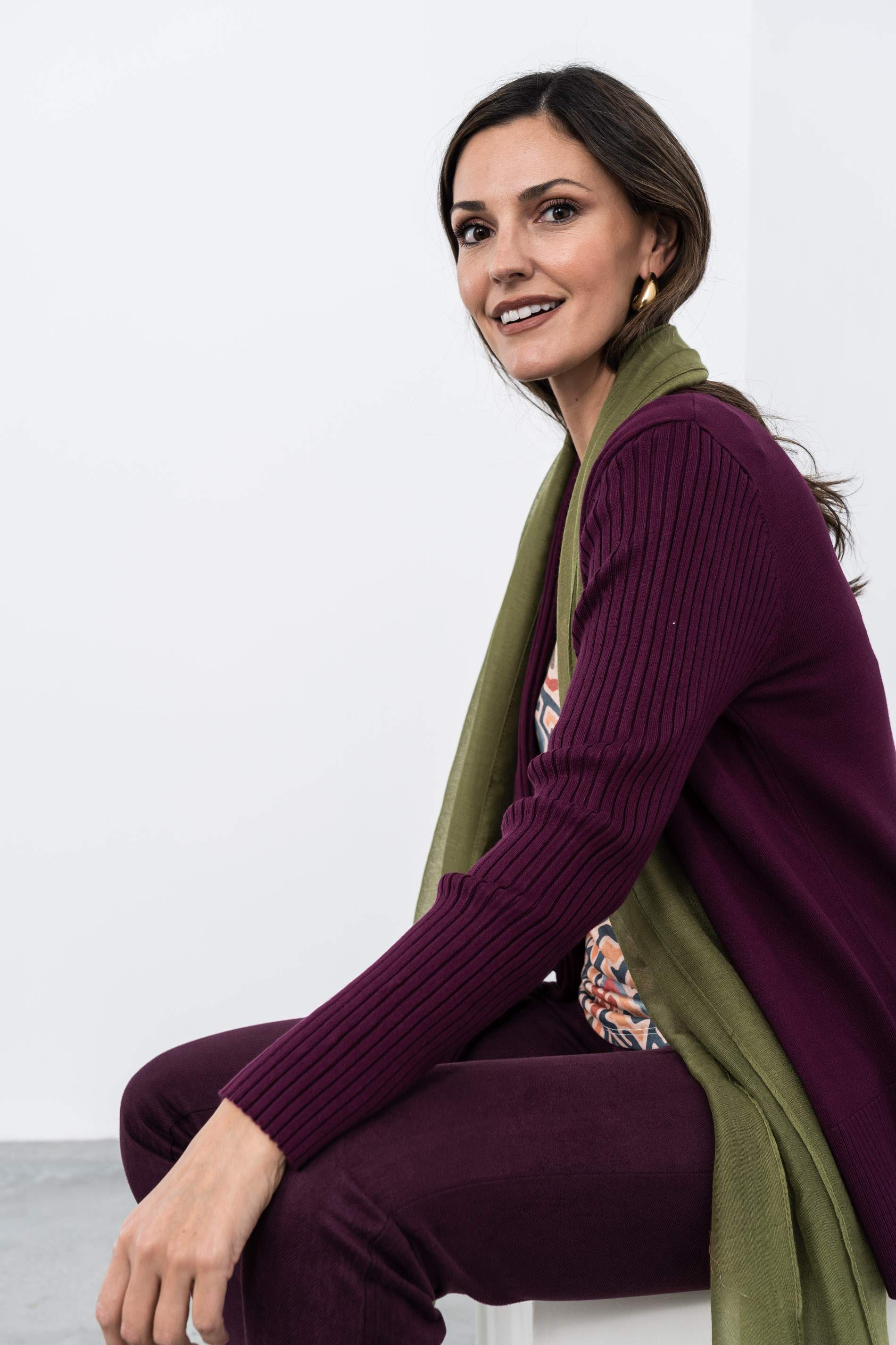 CHAQUETA CANALÉ COMBINADO BERENJENA