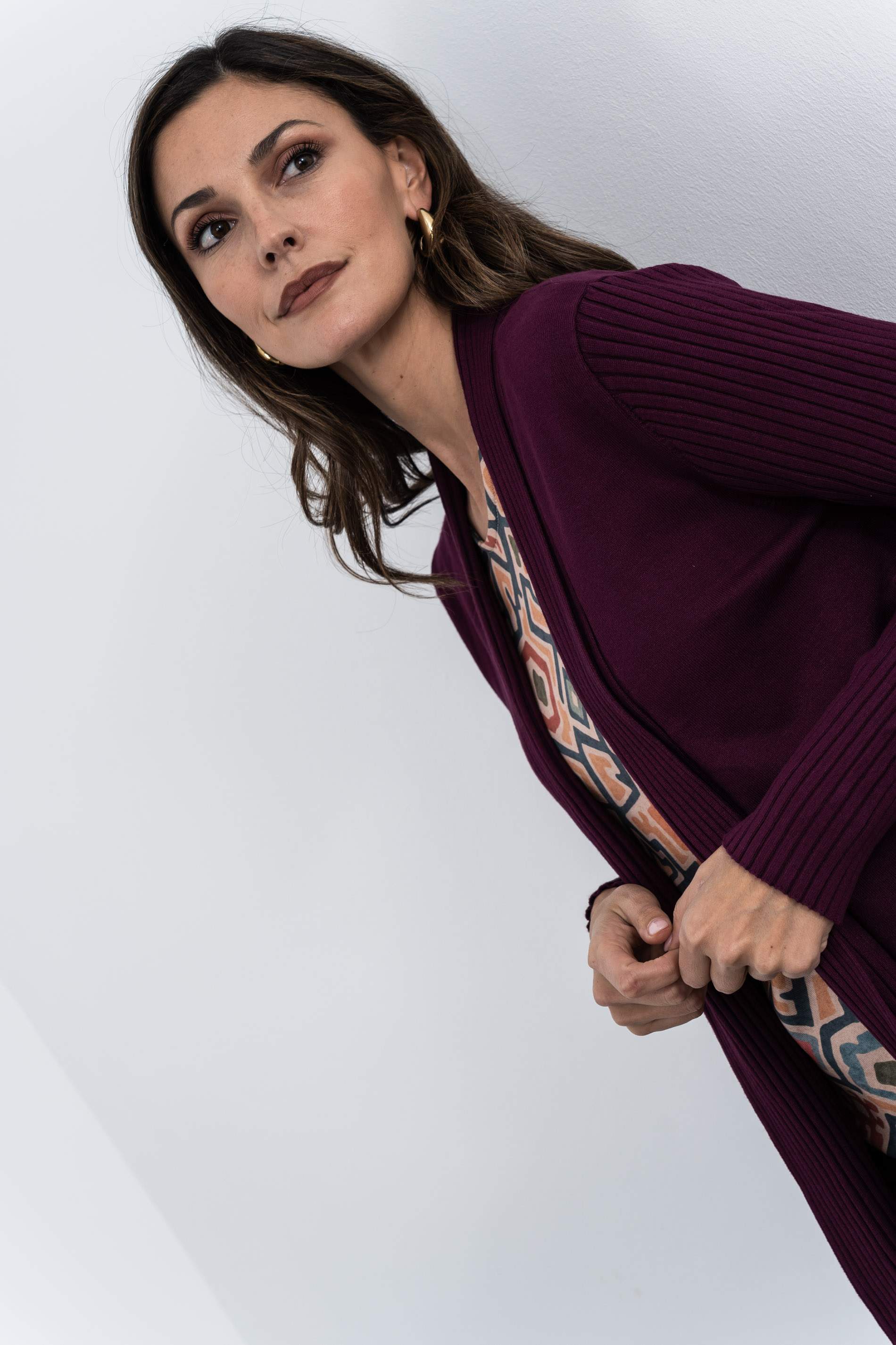 CHAQUETA CANALÉ COMBINADO BERENJENA