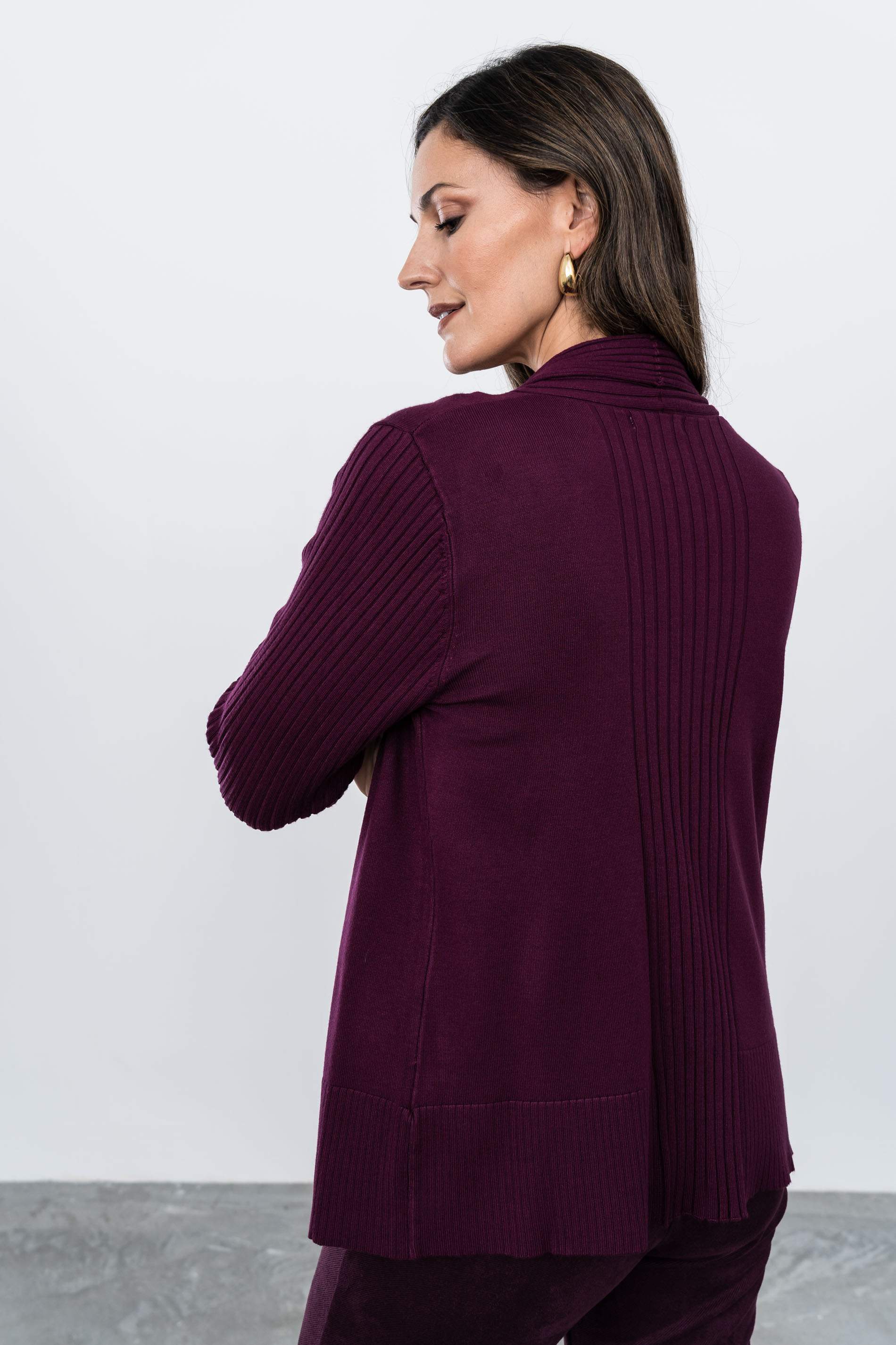 CHAQUETA CANALÉ COMBINADO BERENJENA