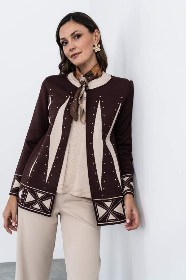 CHAQUETA DIBUJO CENEFA CHOCOLATE