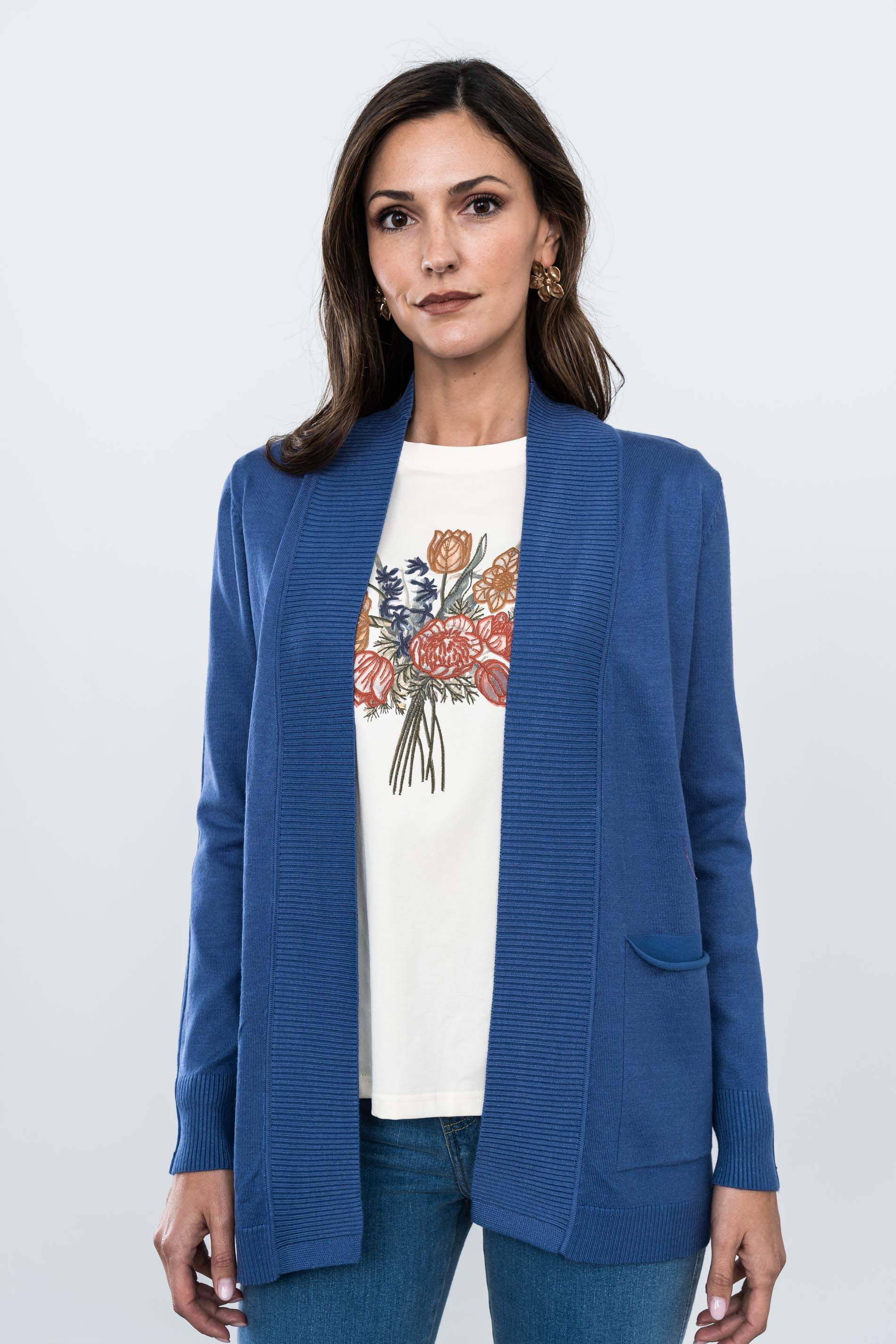 CHAQUETA SOLAPA CANALÉ ÍNDIGO