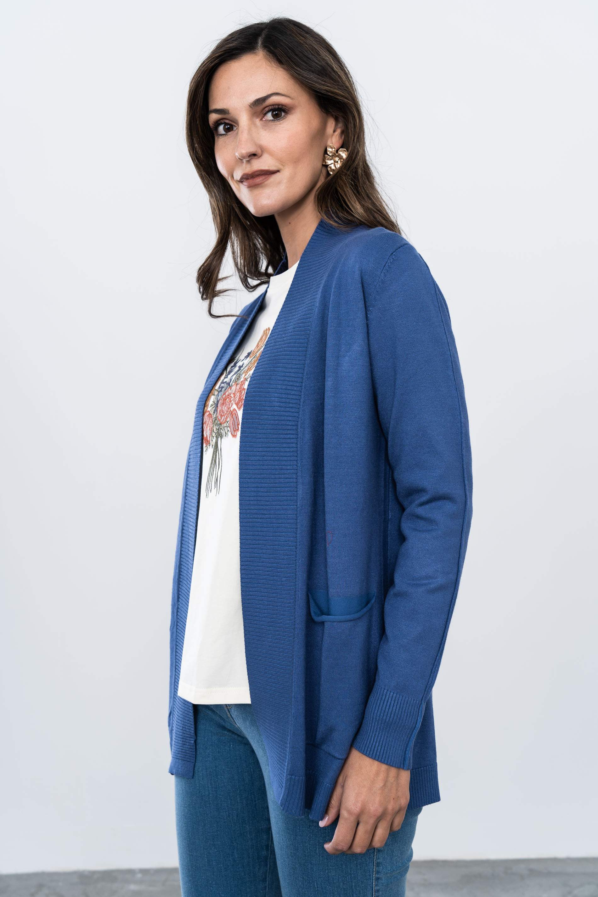 CHAQUETA SOLAPA CANALÉ ÍNDIGO