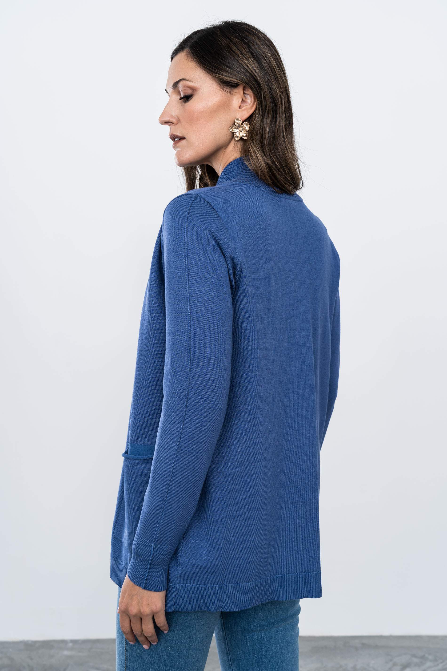 CHAQUETA SOLAPA CANALÉ ÍNDIGO