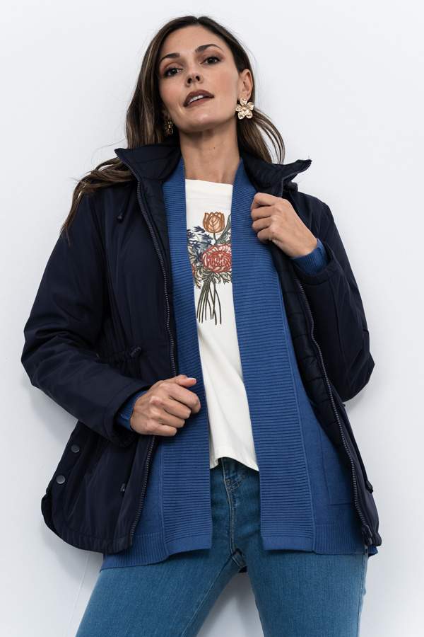 CHAQUETA SOLAPA CANALÉ ÍNDIGO