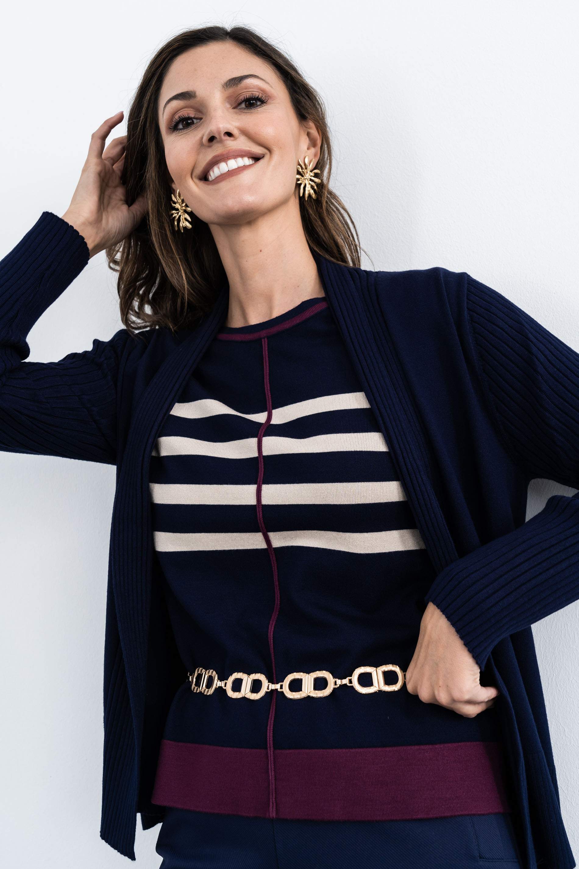 CHAQUETA CANALÉ COMBINADO MARINO