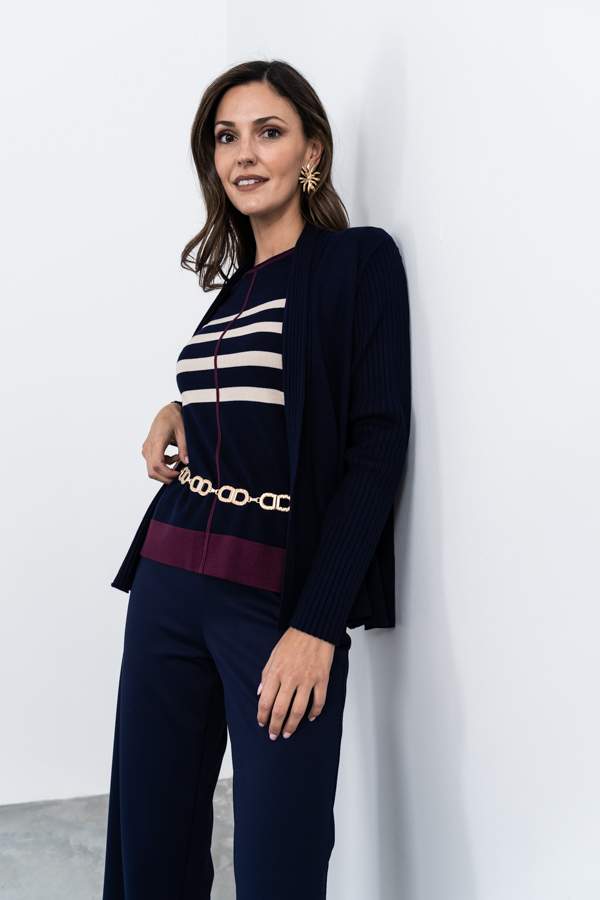 CHAQUETA CANALÉ COMBINADO MARINO