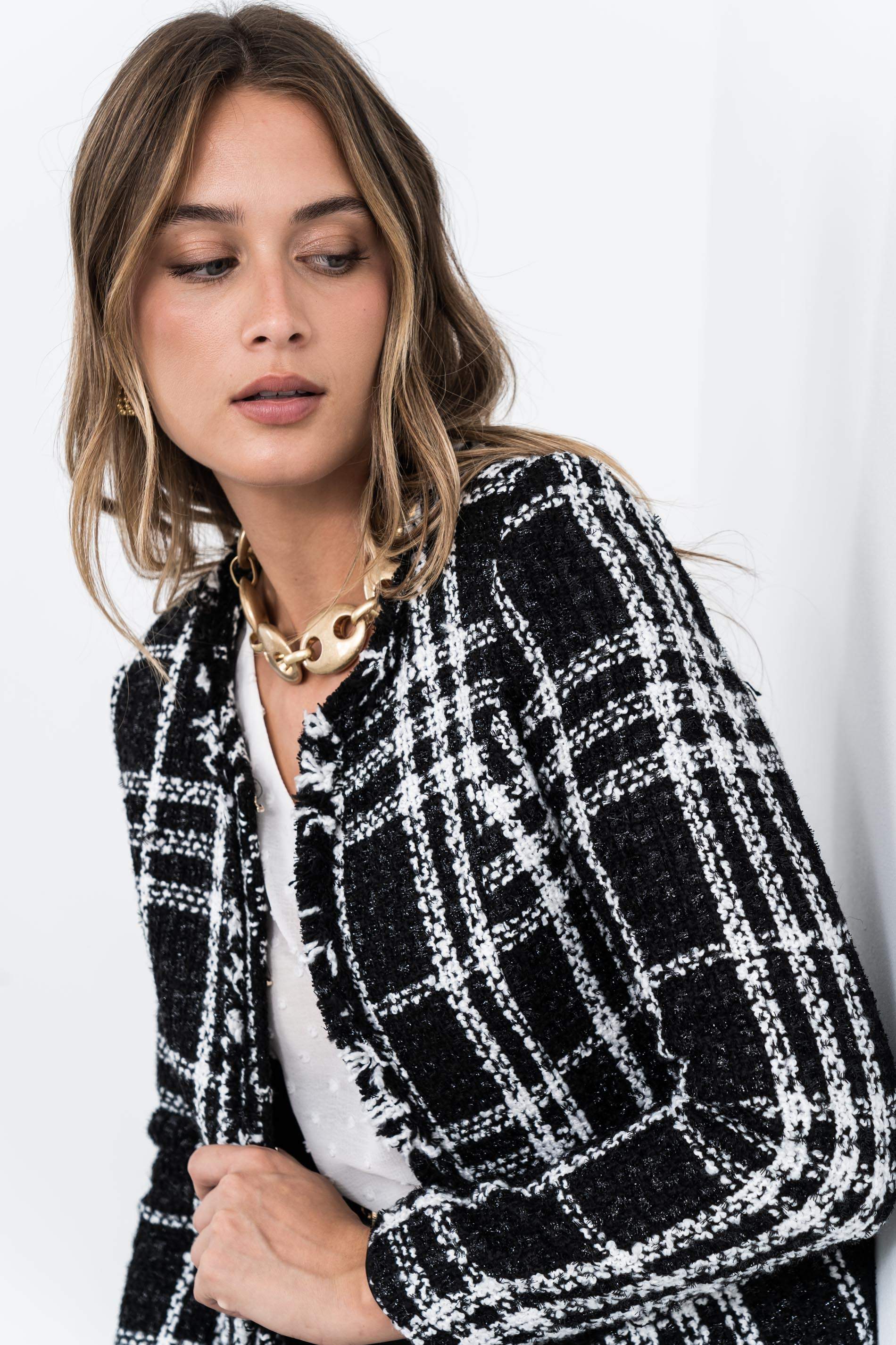 CHAQUETA DESFLECADOS NEGRO