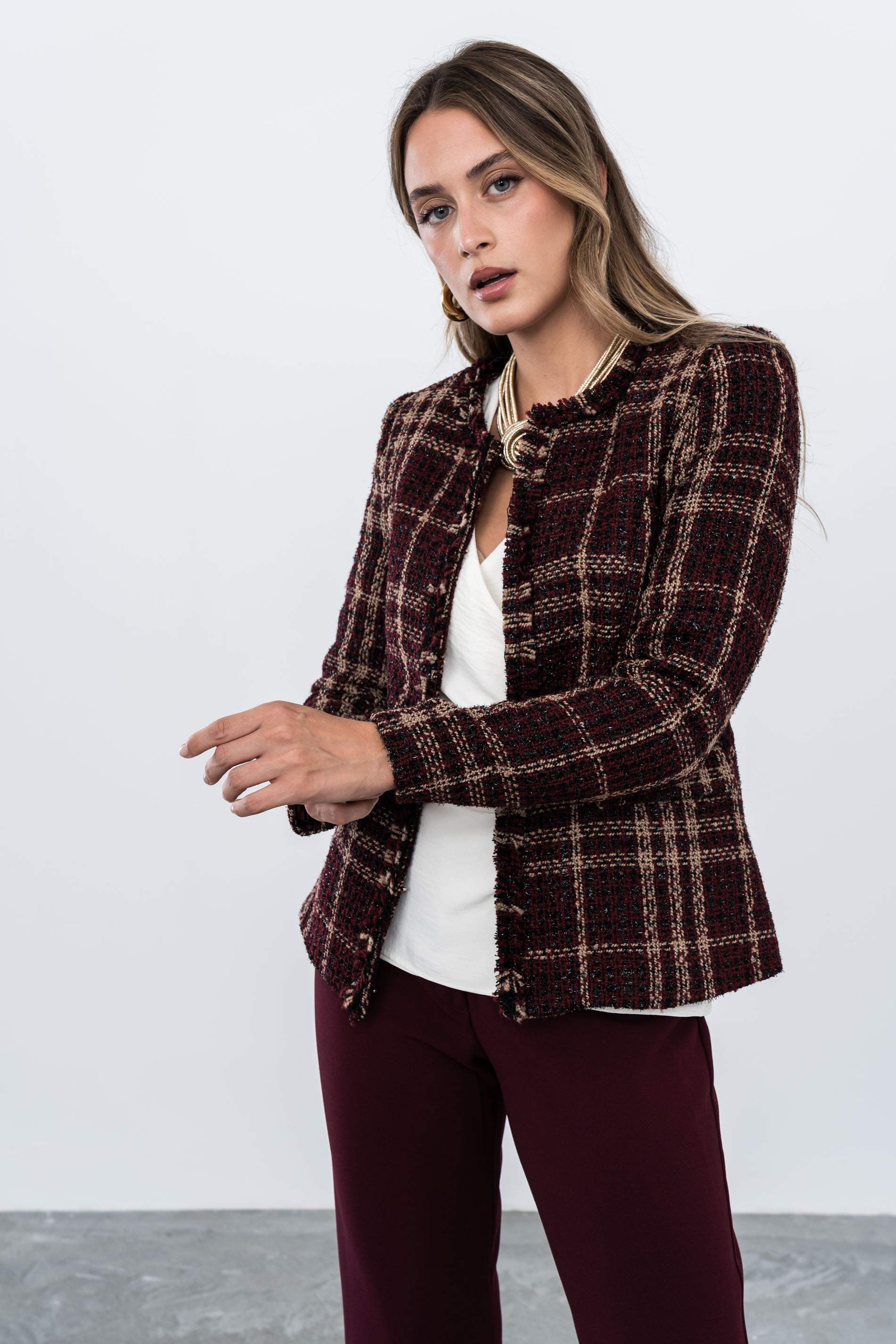 CHAQUETA DESFLECADOS GRANATE