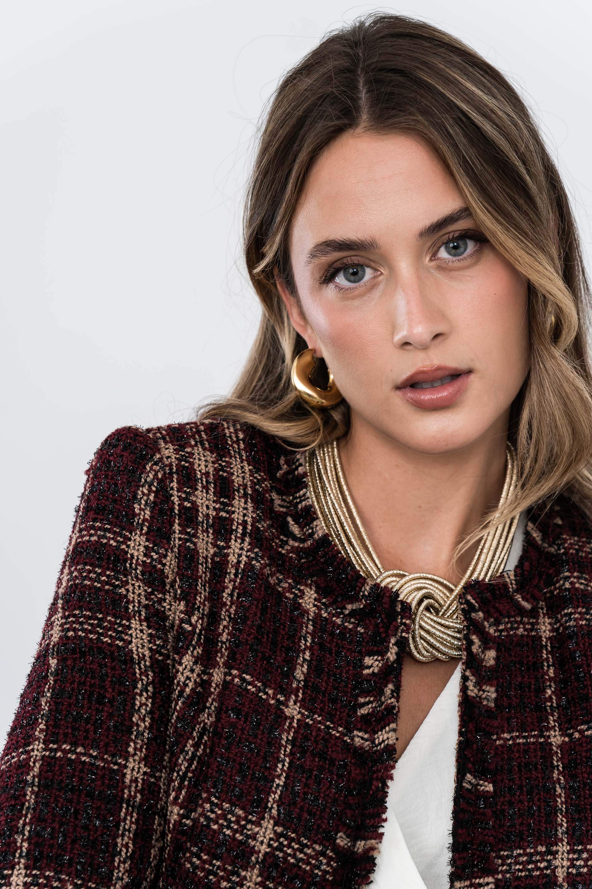 CHAQUETA DESFLECADOS GRANATE
