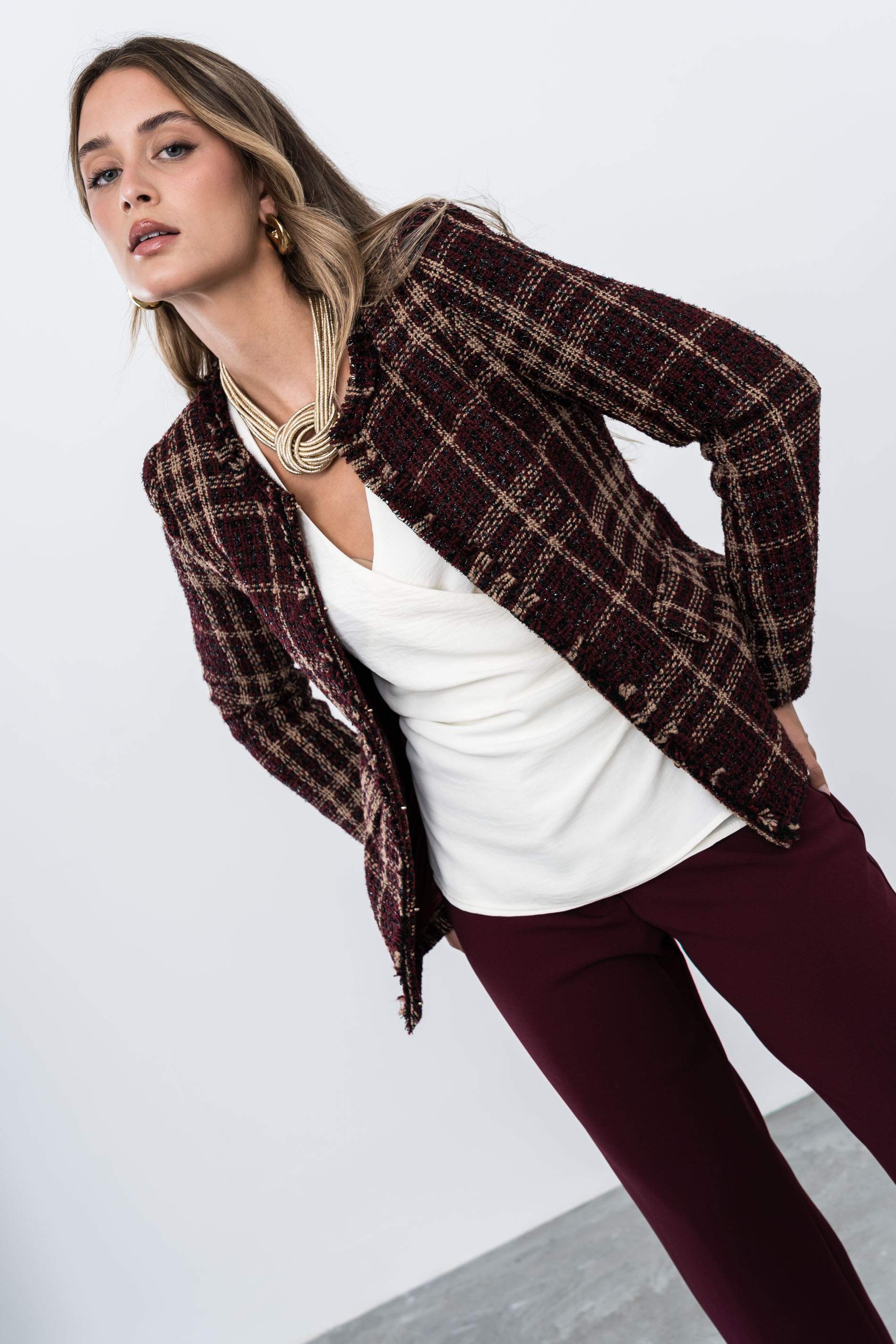 CHAQUETA DESFLECADOS GRANATE