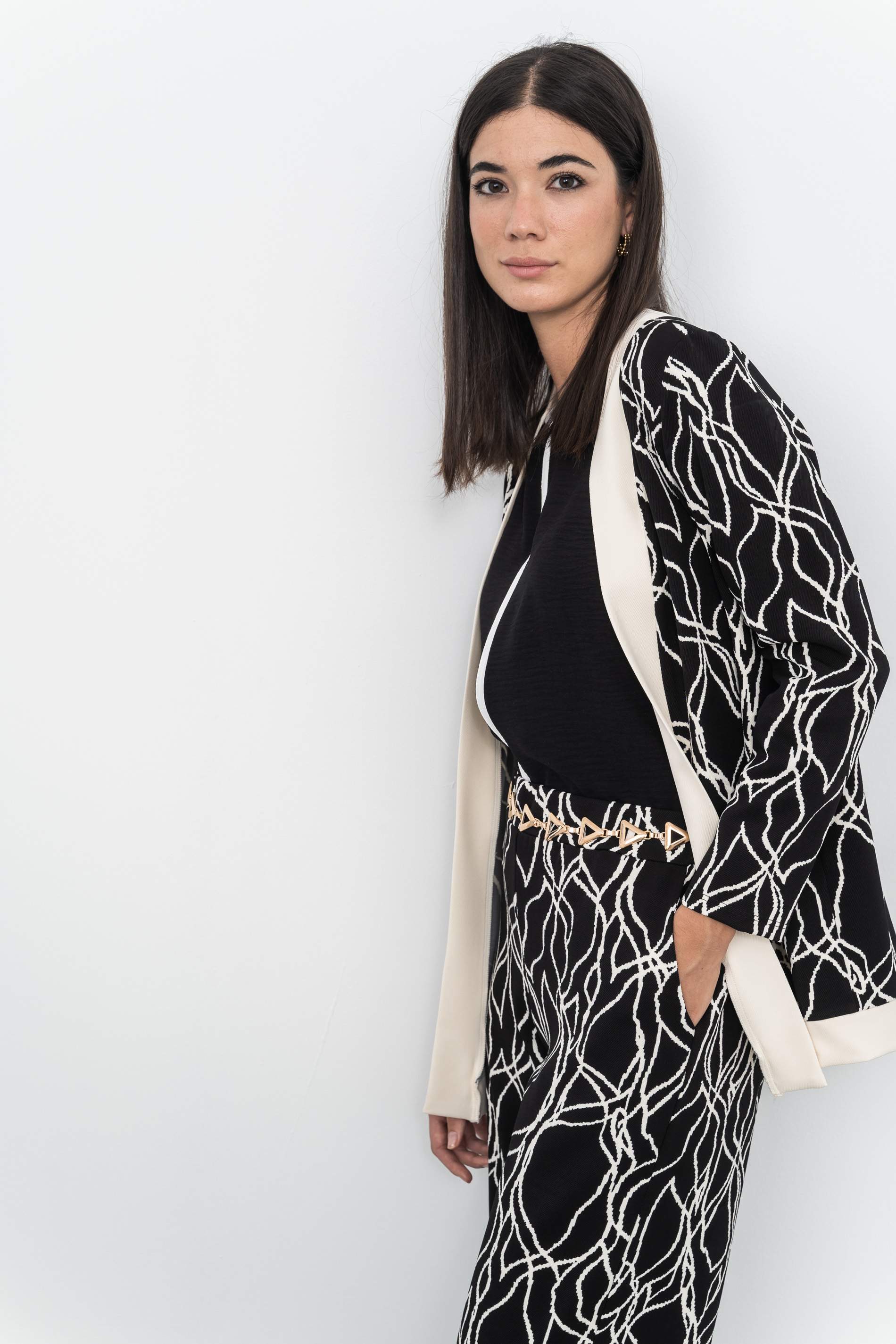 CHAQUETA HOLGADA COMBINADA