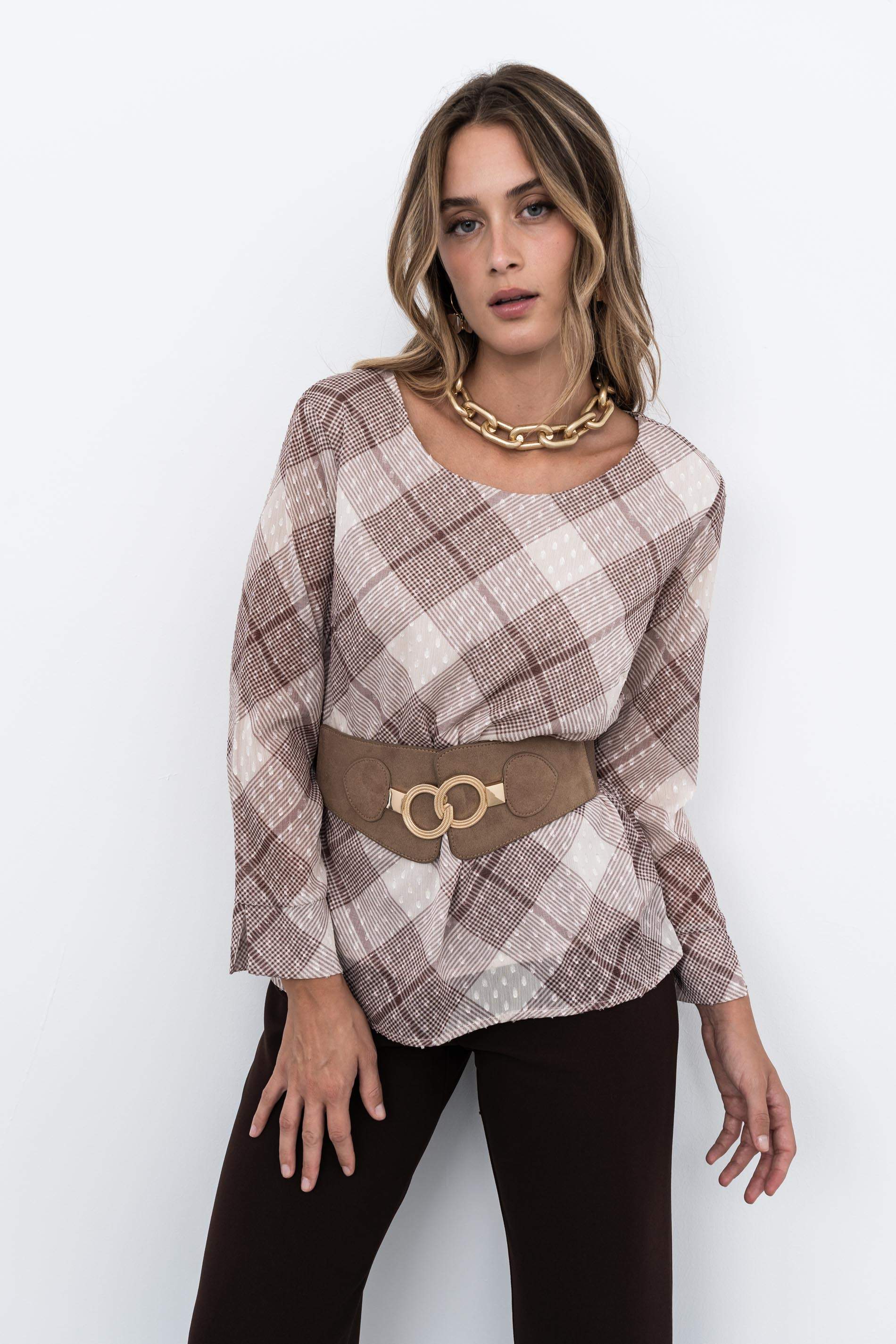 BLUSA PLUMETI CUADROS