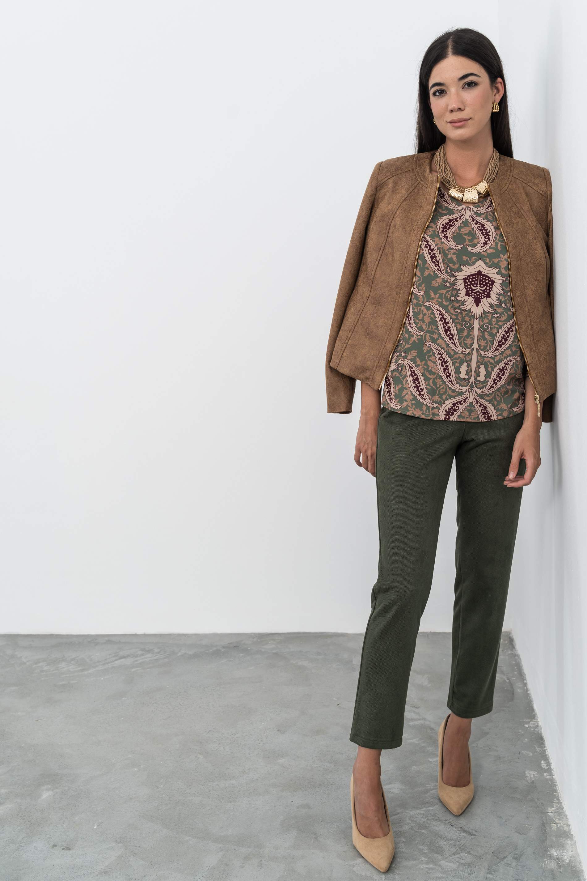 BLUSA ESTAMPADO CACHEMIRE KAKI