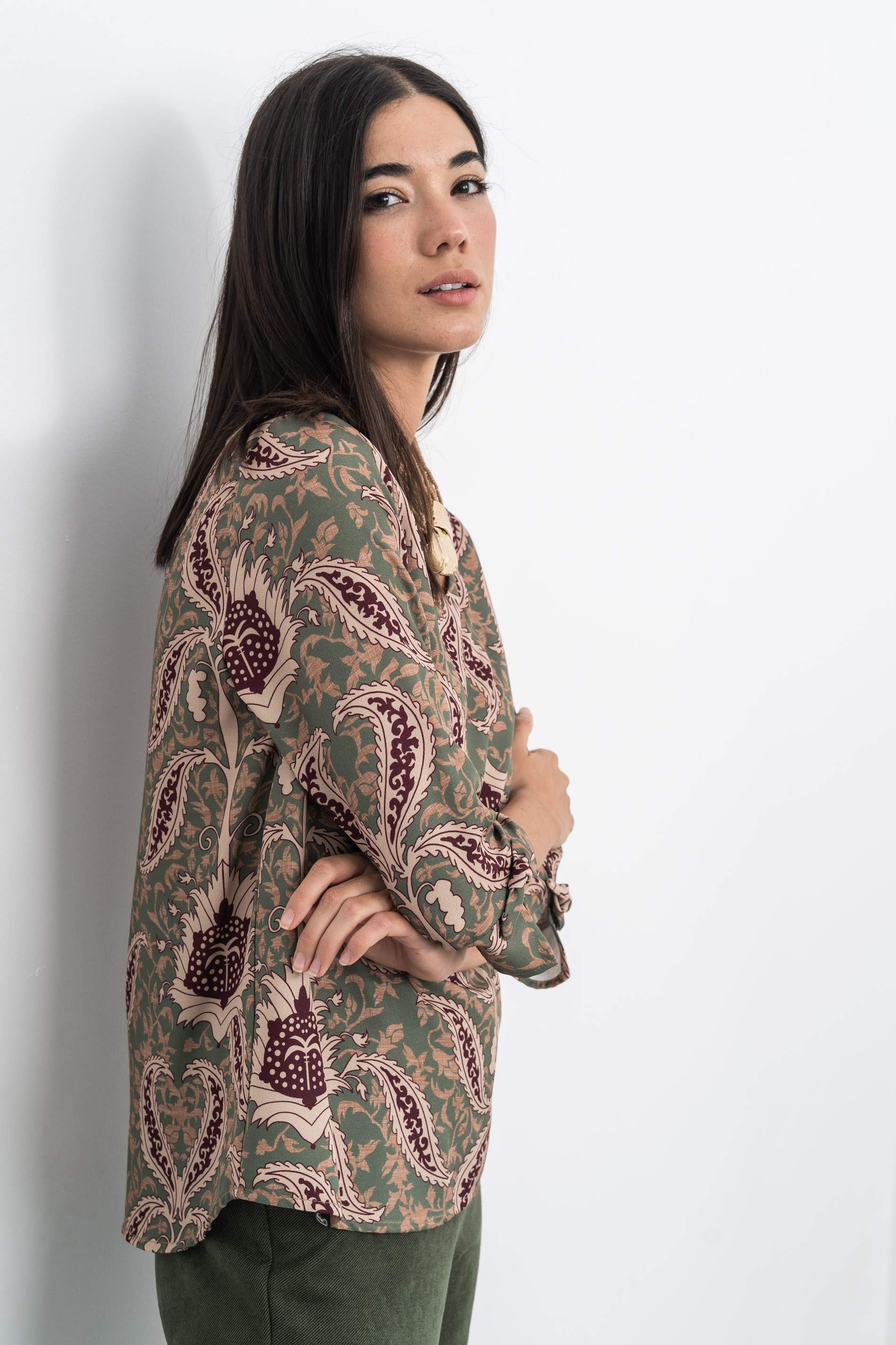 BLUSA ESTAMPADO CACHEMIRE KAKI