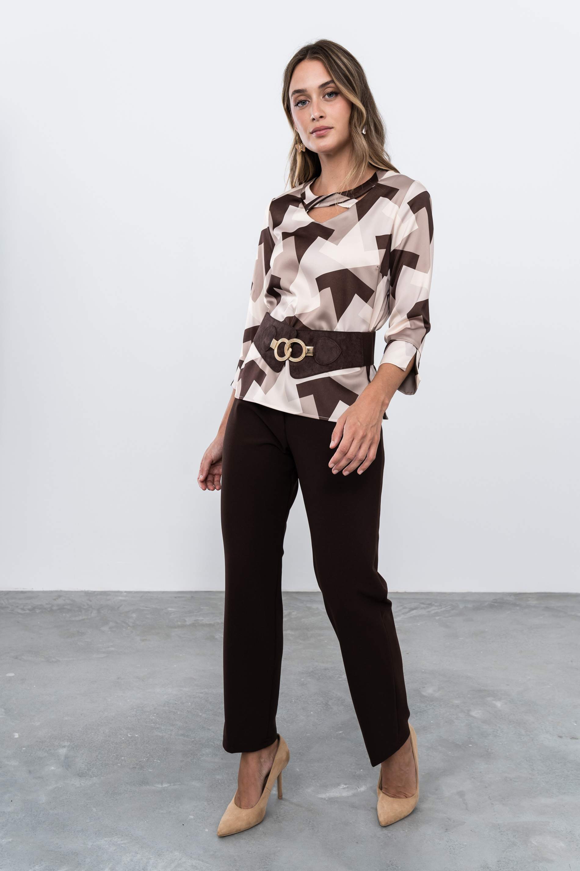 BLUSA CRUCETA CUELLO BLOQUES 