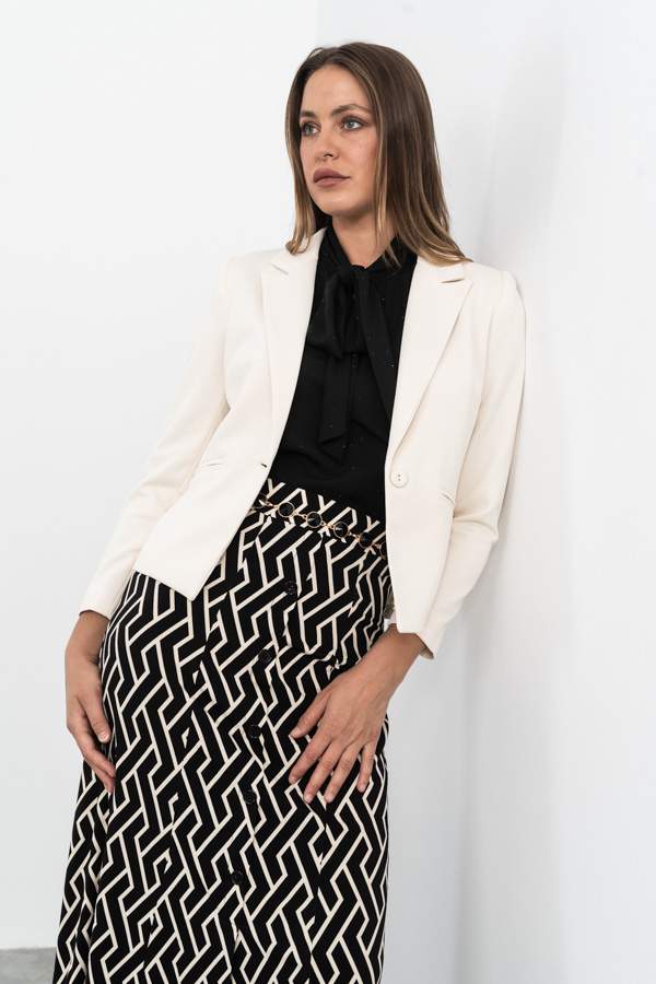 FALDA PUNTO BOTONES NEGRO