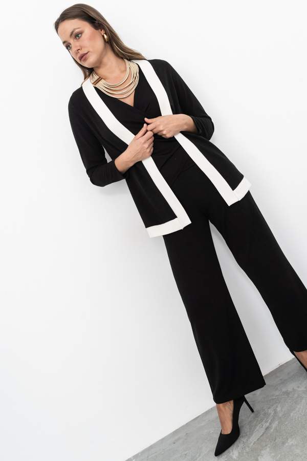 CHAQUETA PUNTO TEXTURA BICOLOR NEGRO