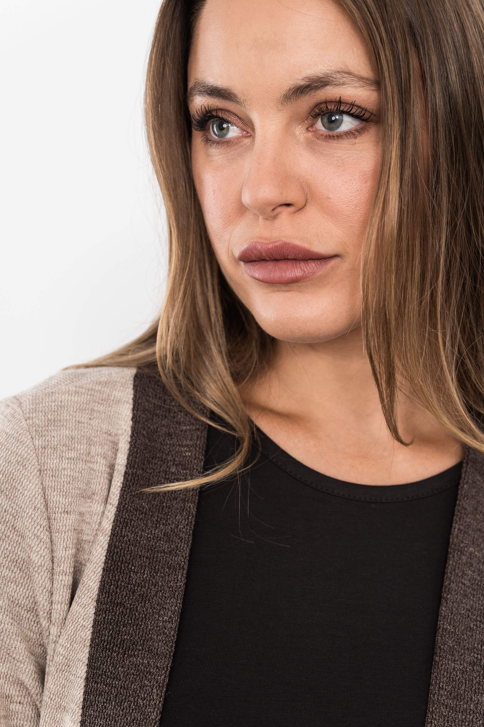 CHAQUETA PUNTO TEXTURA BIOCLOR BEIGE