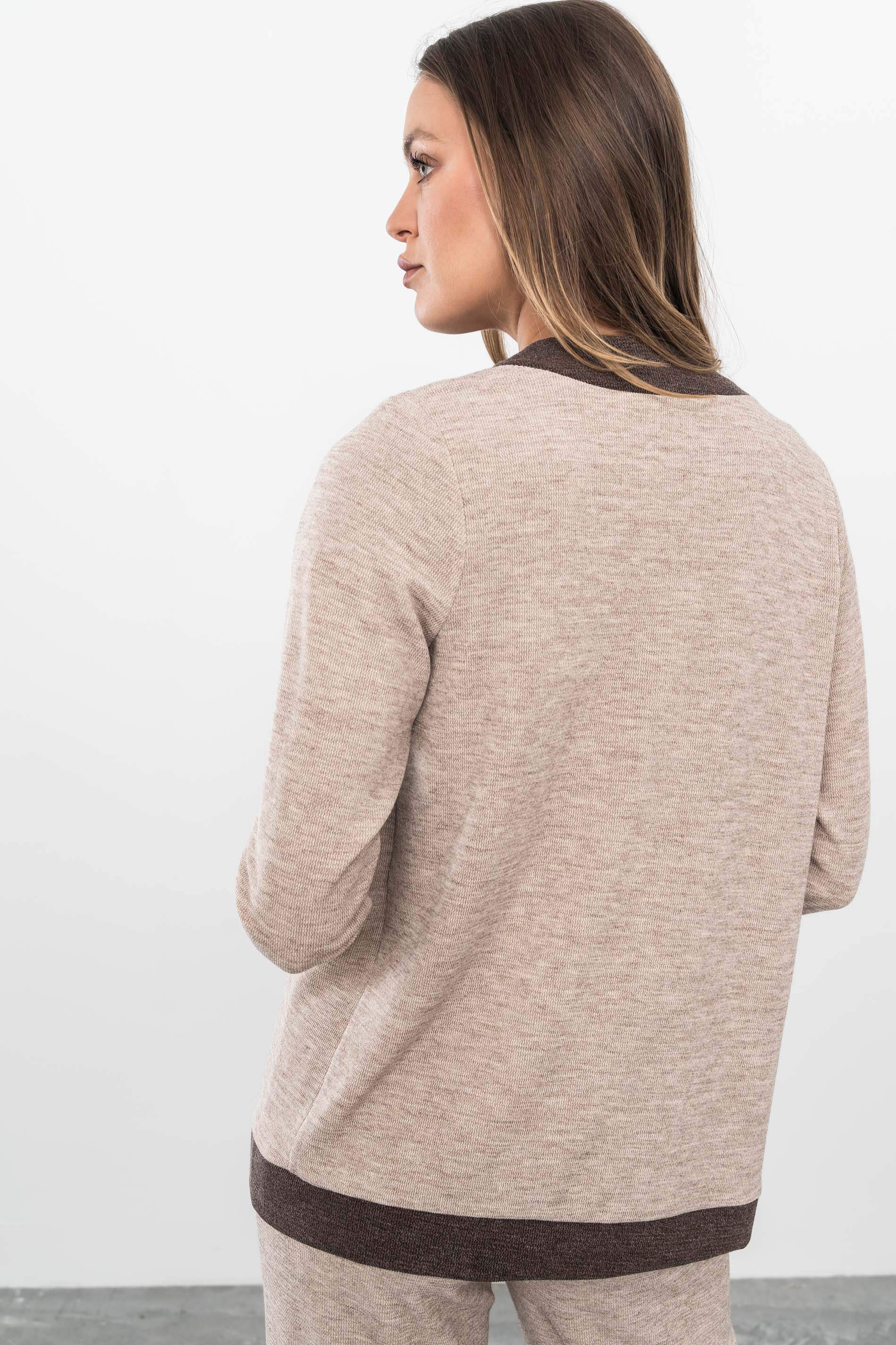 CHAQUETA PUNTO TEXTURA BIOCLOR BEIGE