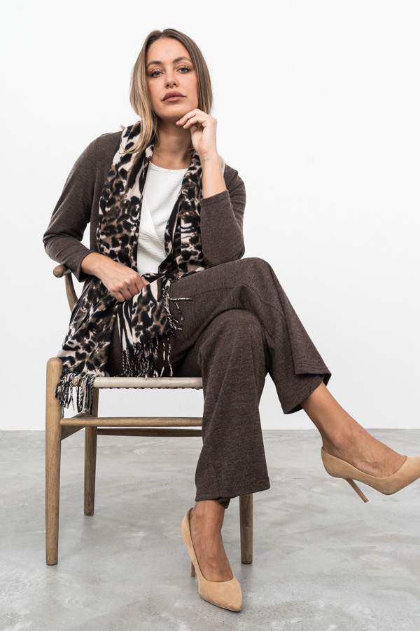 PANTALÓN PUNTO TEXTURA CHOCOLATE