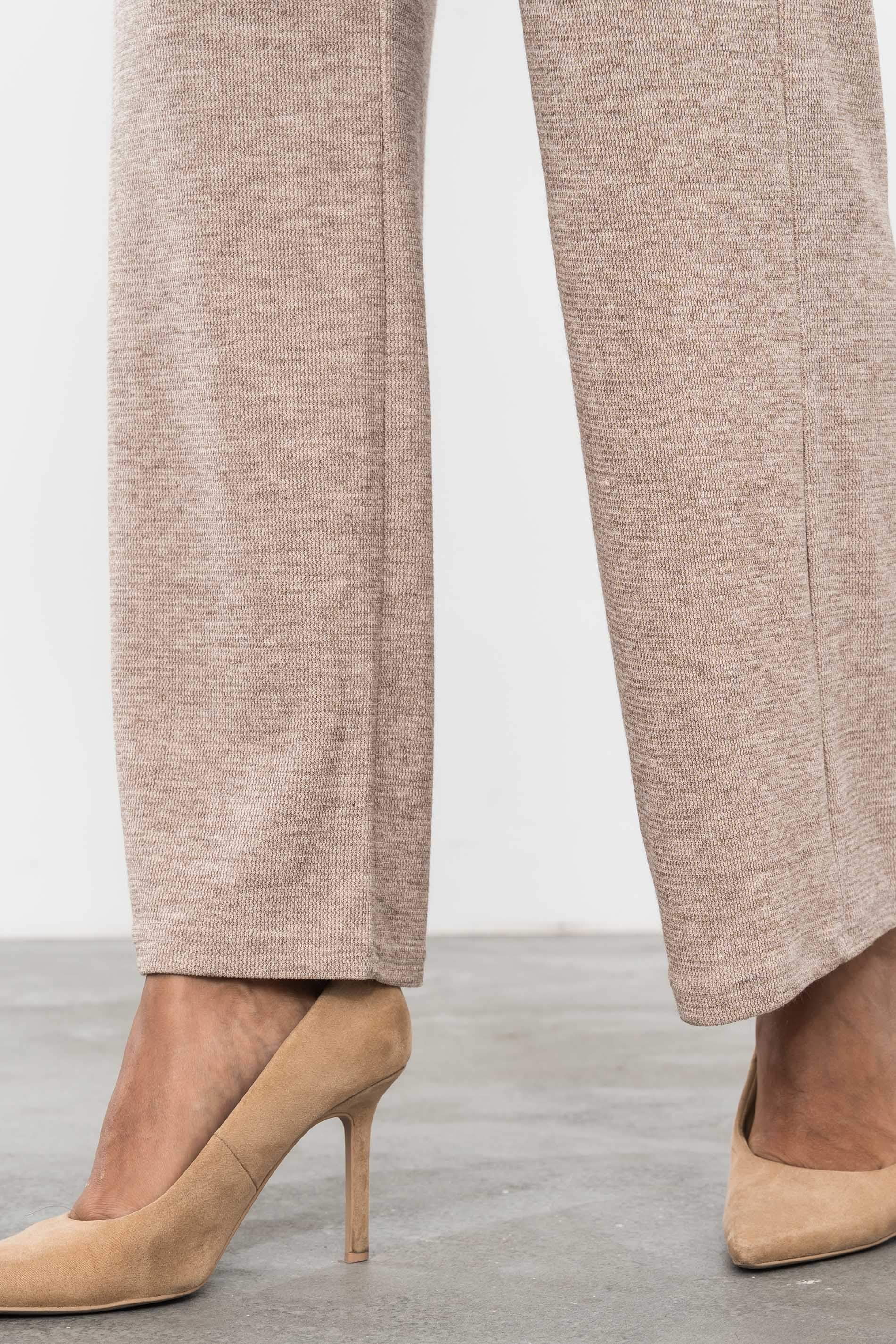 PANTALÓN PUNTO TEXTURA BEIGE