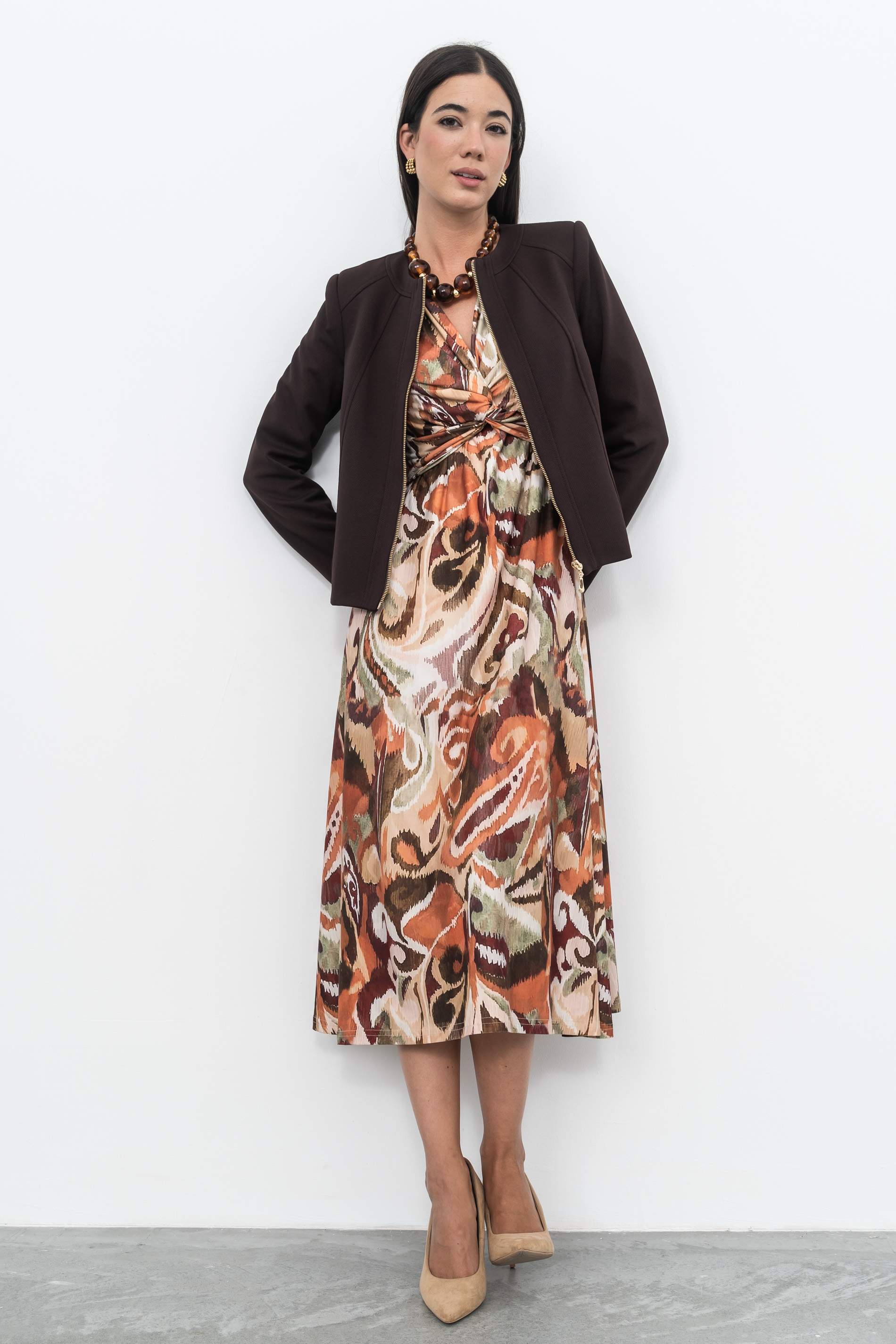 VESTIDO NUDO ESTAMPADO MULTICOLOR