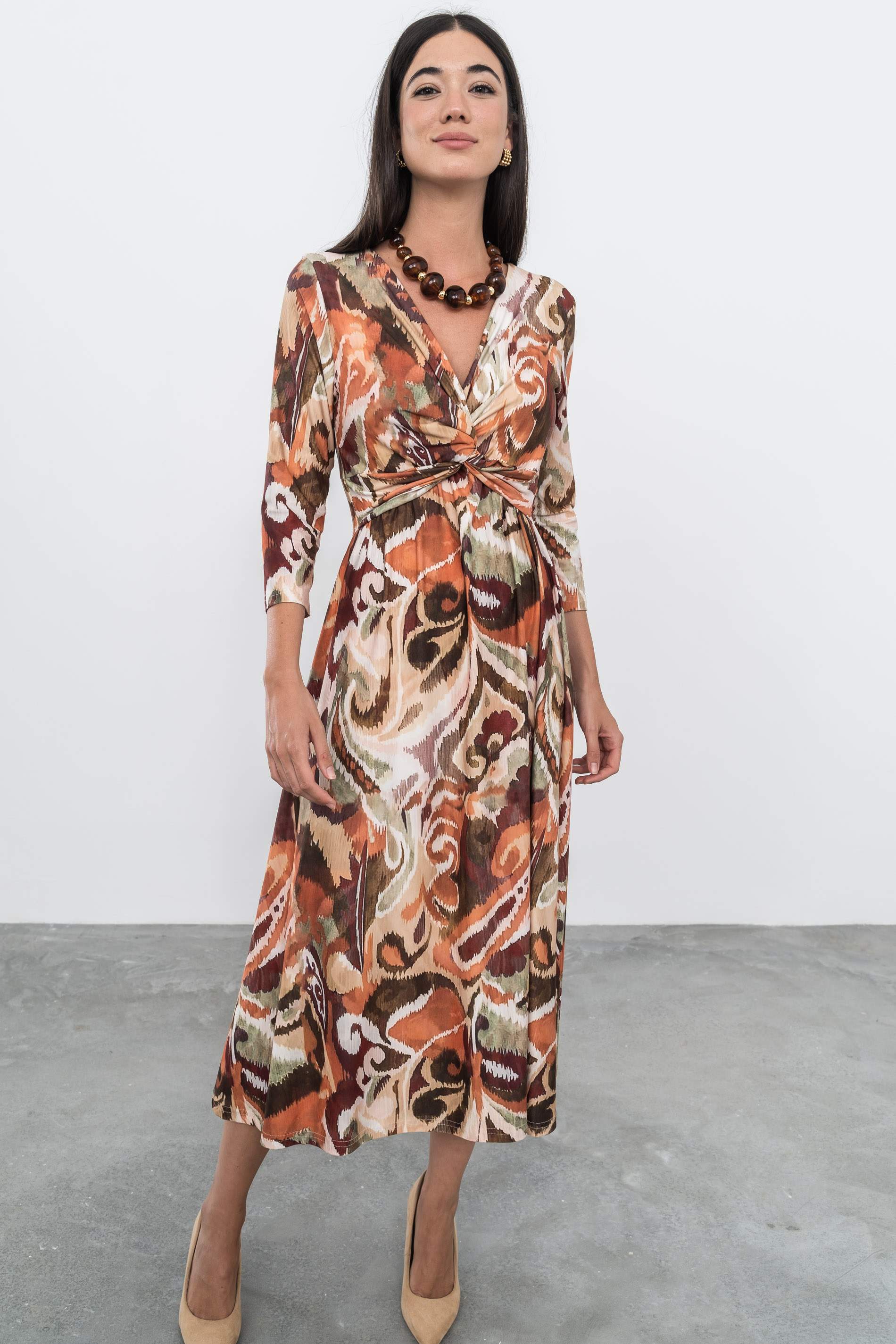 VESTIDO NUDO ESTAMPADO MULTICOLOR