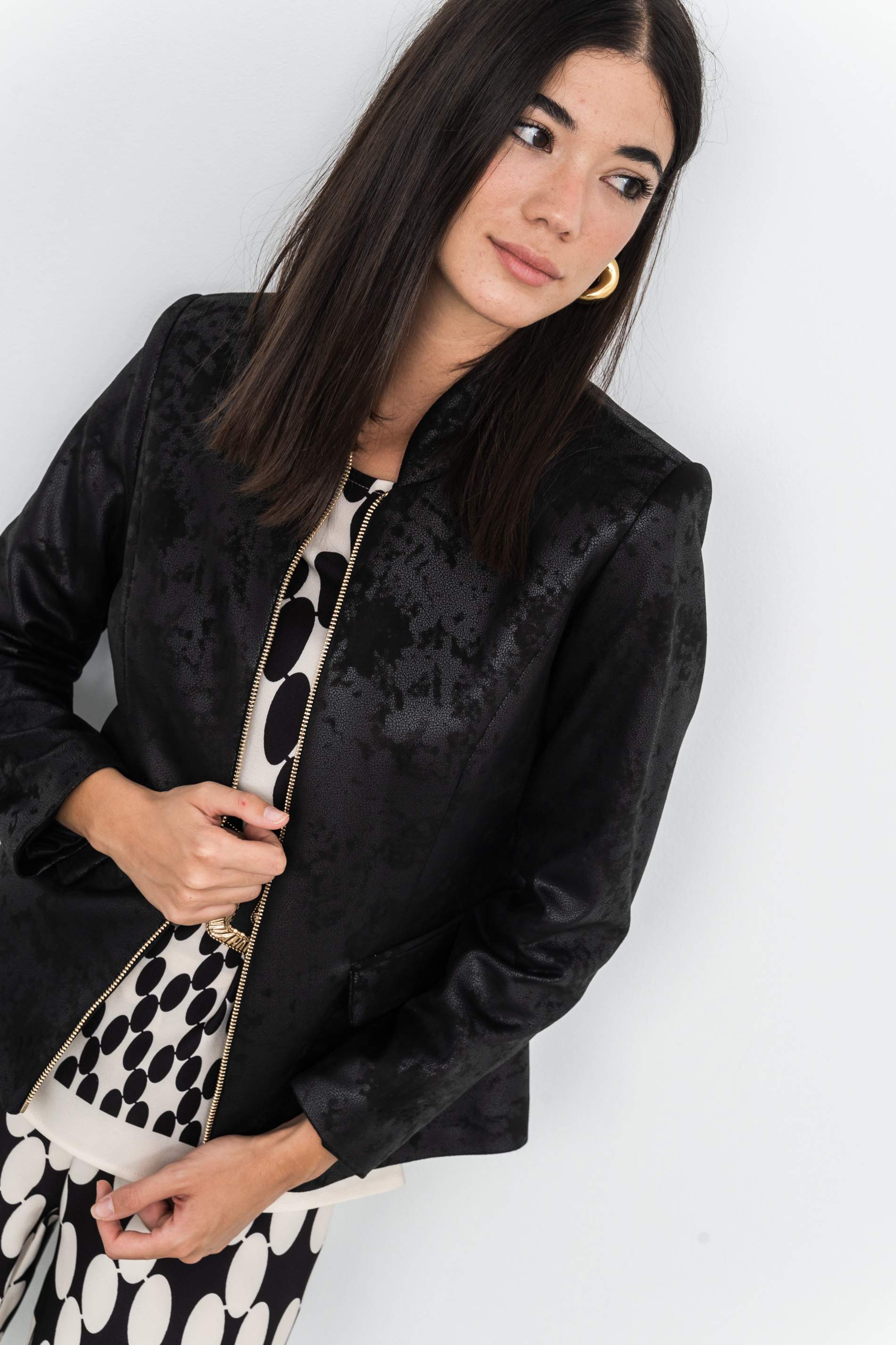 CHAQUETA POLIPIEL CREMALLERA NEGRO