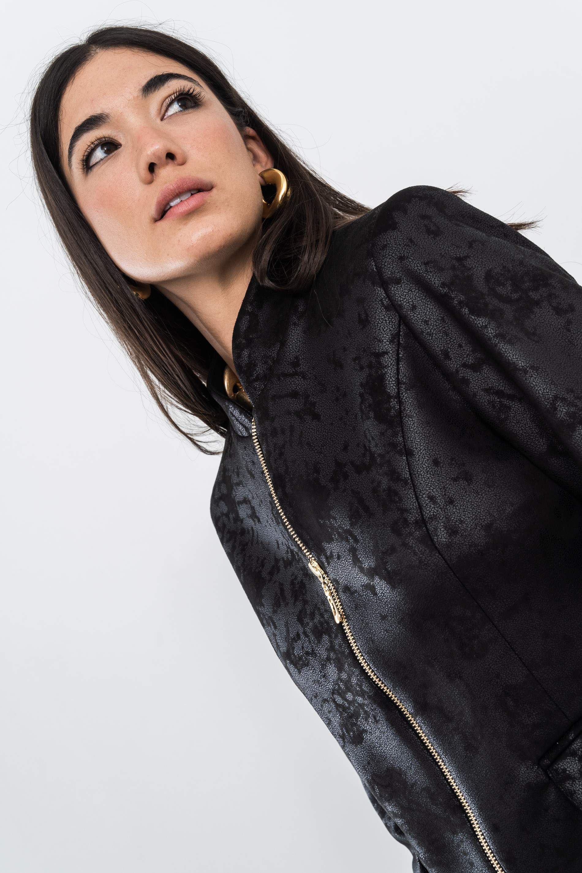 CHAQUETA POLIPIEL CREMALLERA NEGRO