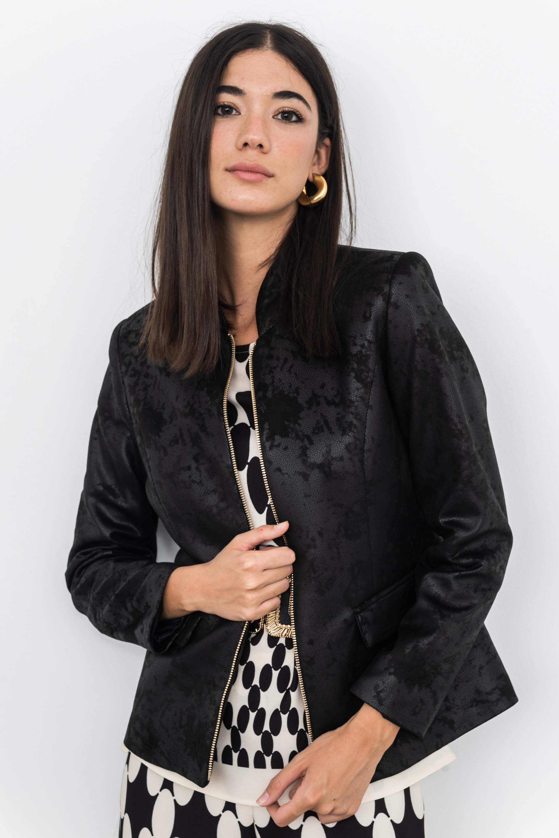 CHAQUETA POLIPIEL CREMALLERA NEGRO