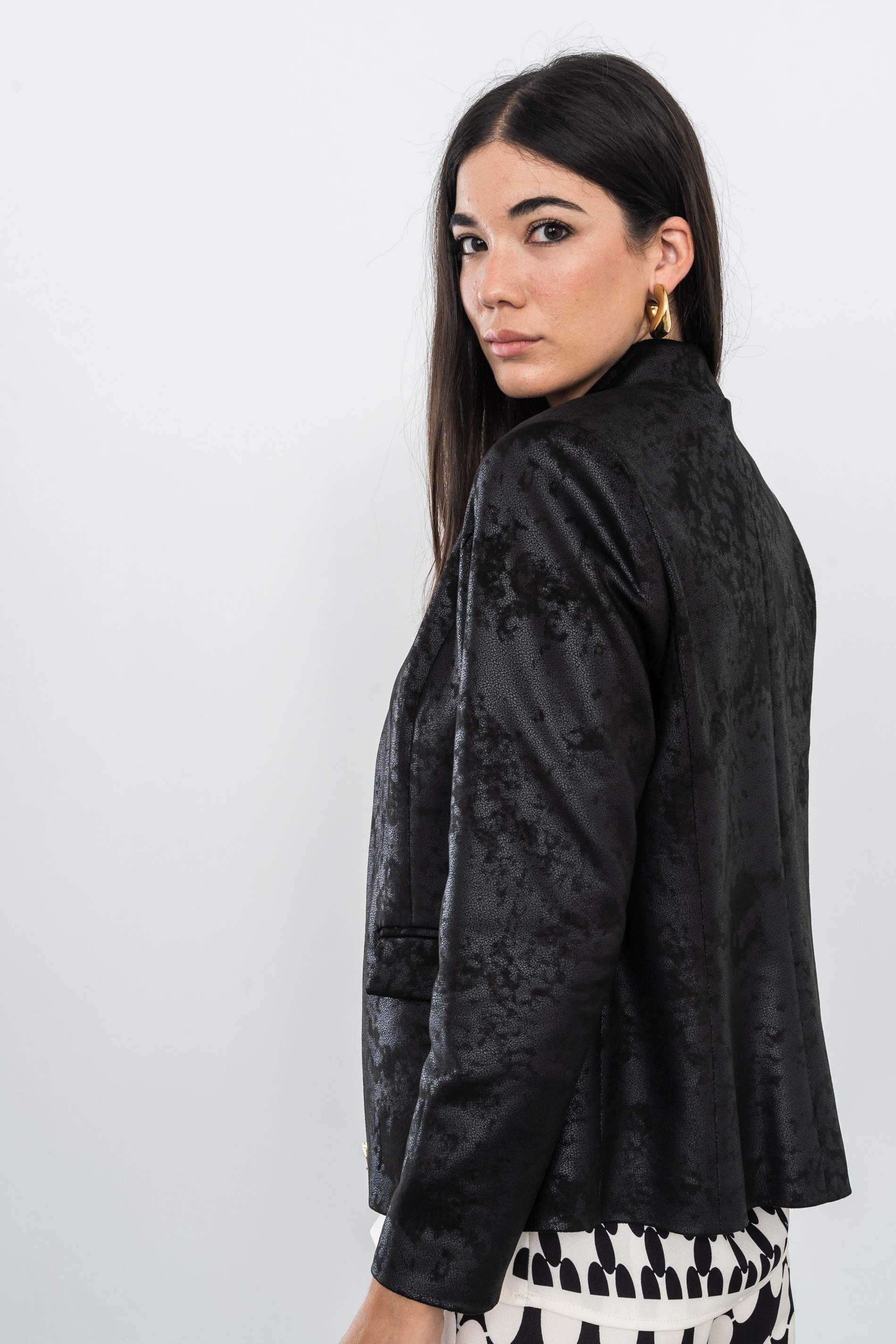 CHAQUETA POLIPIEL CREMALLERA NEGRO