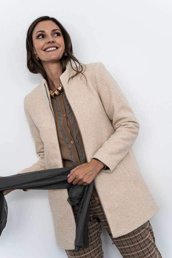 CHAQUETÓN CREMALLERA BAGUILLA TOSTADO