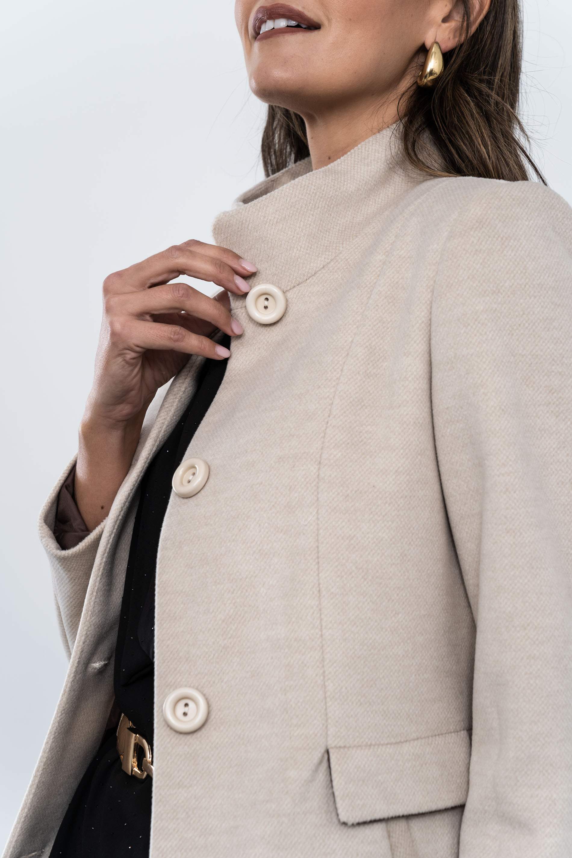 ABRIGO COSTADILLO BOLSILLOS BEIGE