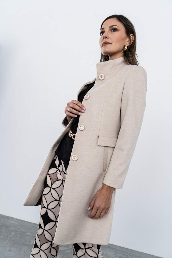 ABRIGO COSTADILLO BOLSILLOS BEIGE