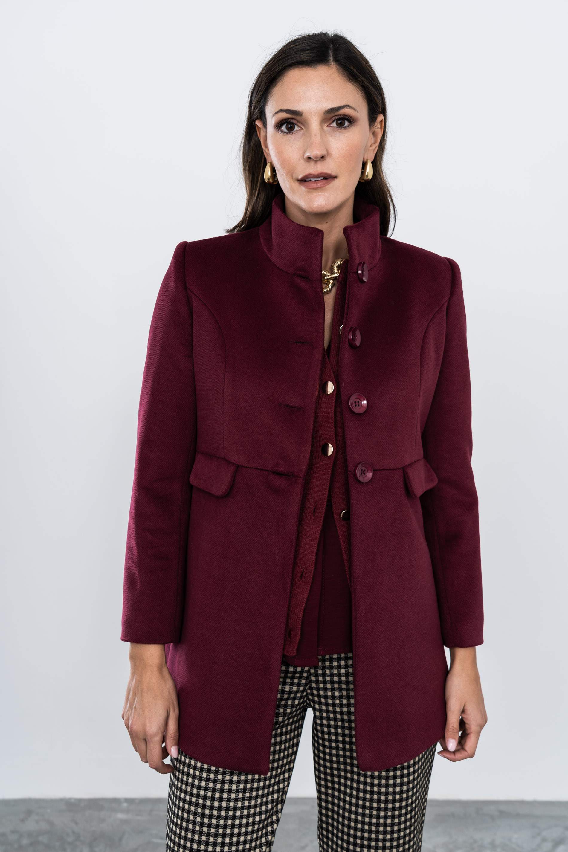 CHAQUETÓN TAPETAS BURDEOS