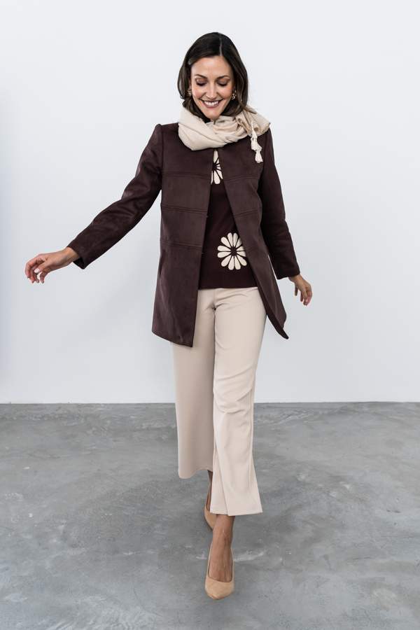 CHAQUETA EFECTO ANTE CORTES