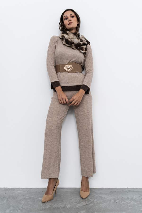 JERSEY COMBINADO TEXTURA BEIGE