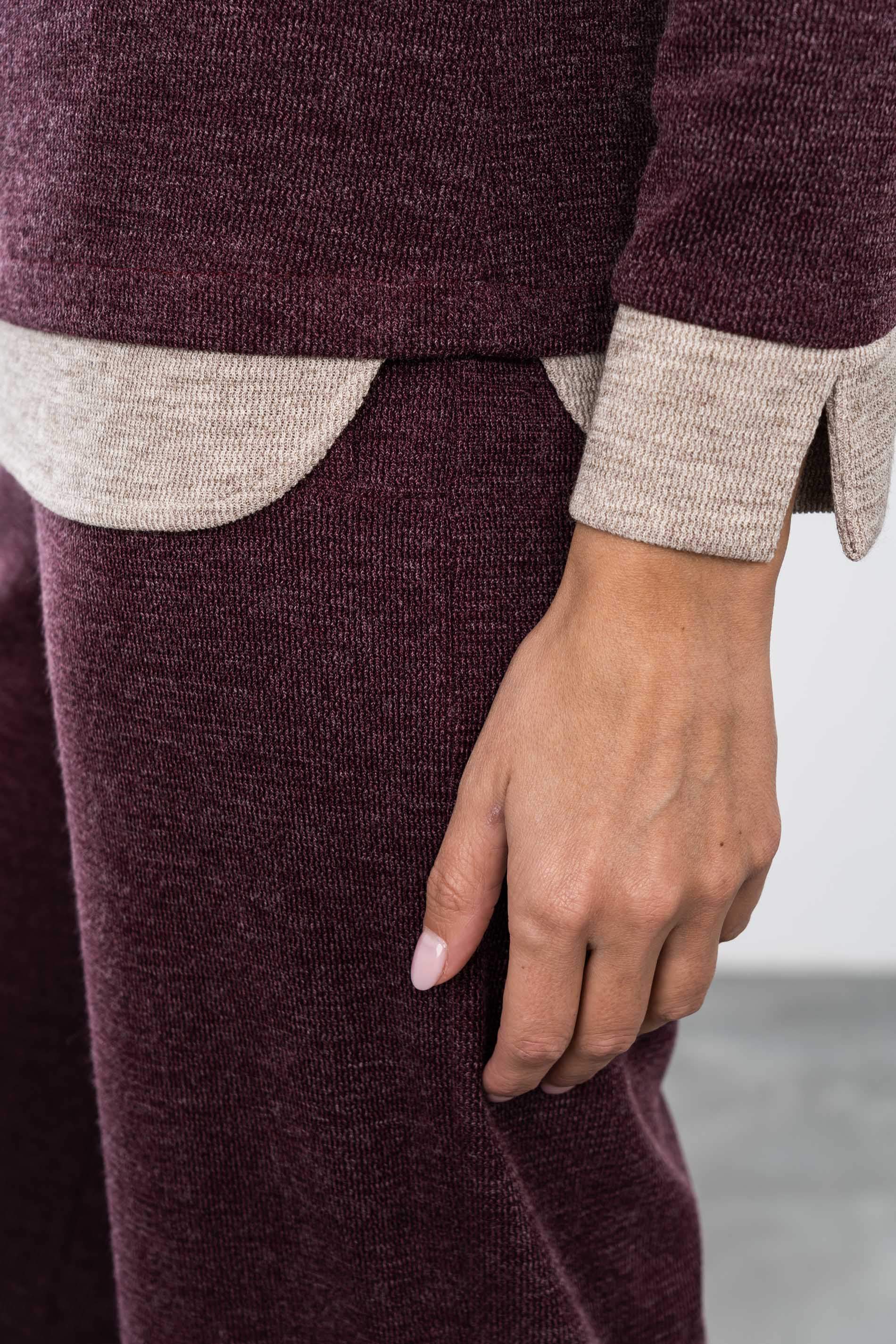 JERSEY COMBINADO TEXTURA BURDEOS