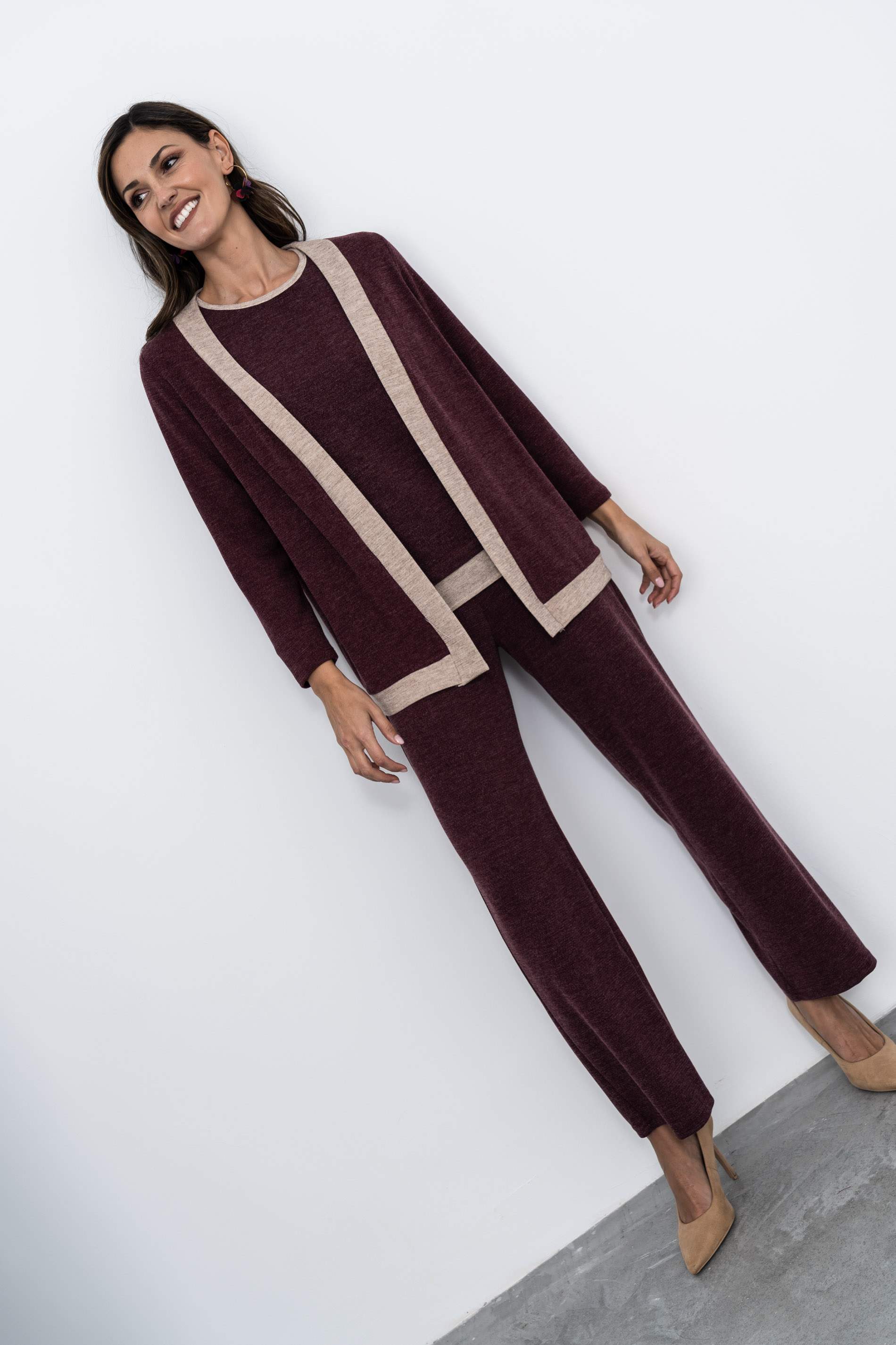 JERSEY COMBINADO TEXTURA BURDEOS